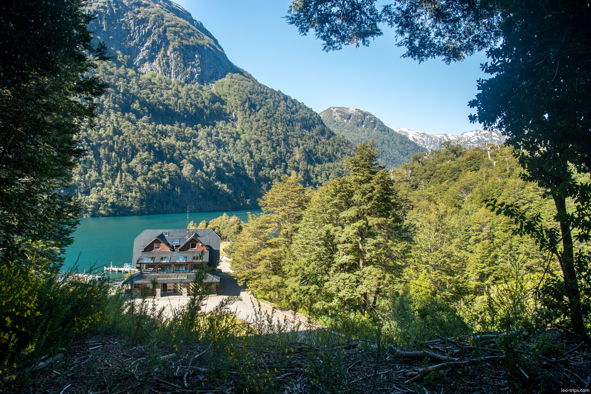 mountain lodge on turquoise lake puerto blest