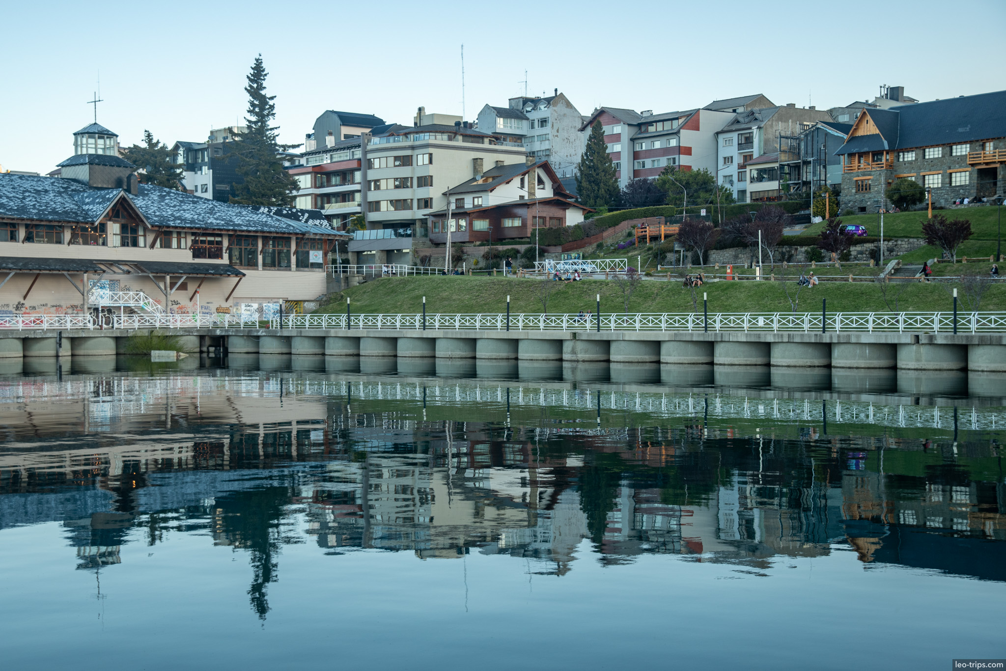 civic center lakefront reflection san carlos de bariloche