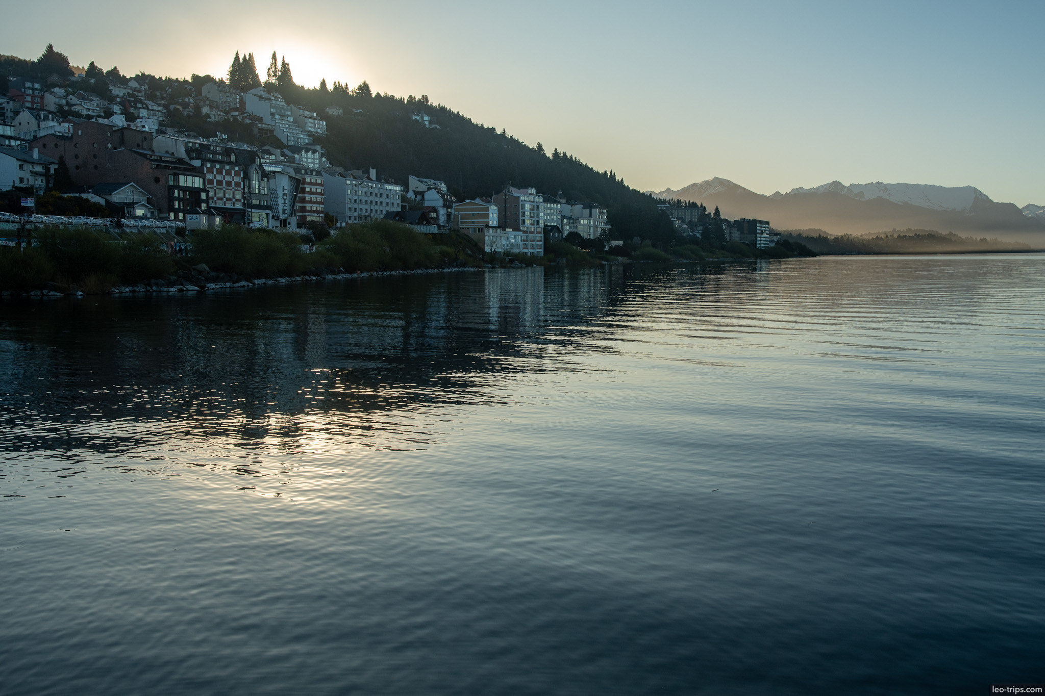 lakeside sunset town view bariloche san carlos de bariloche