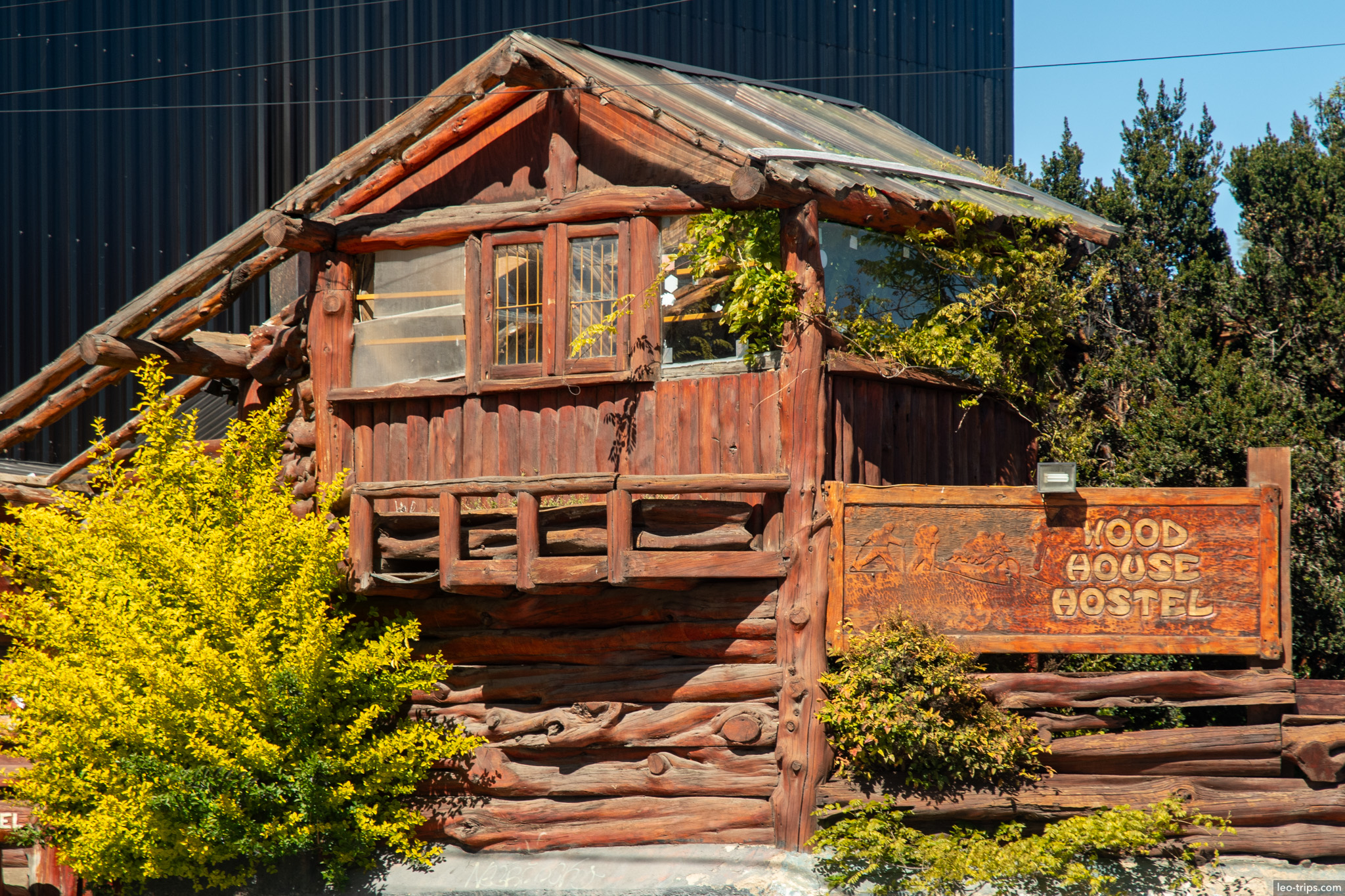 rustic wooden hostel building san carlos de bariloche