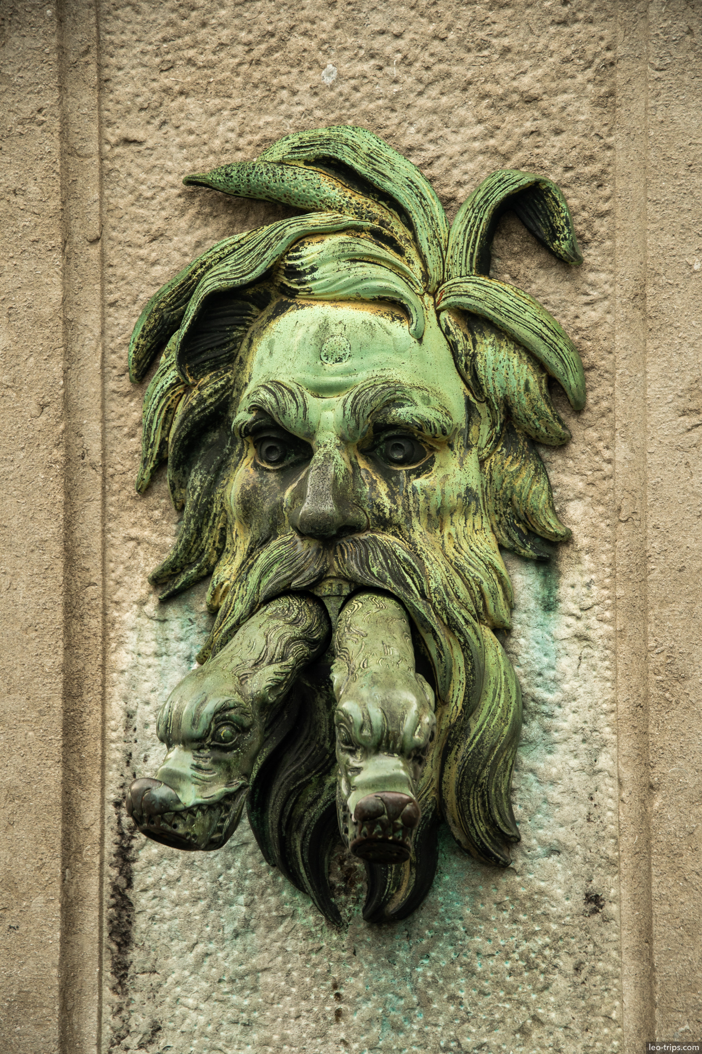 bruges bronze bearded face relief sculpture detail bruges