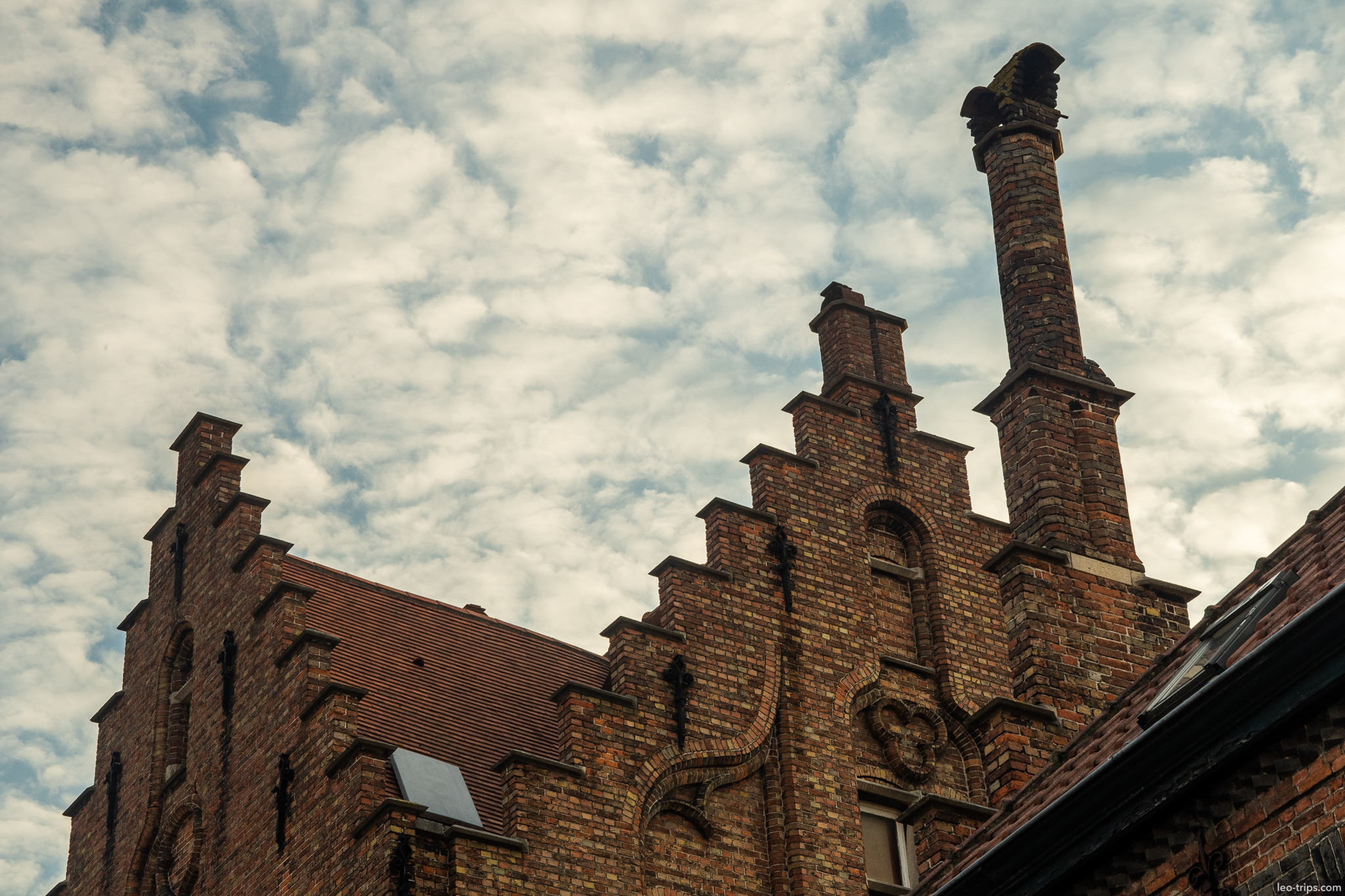 bruges gothic stepped gable chimney roofline bruges
