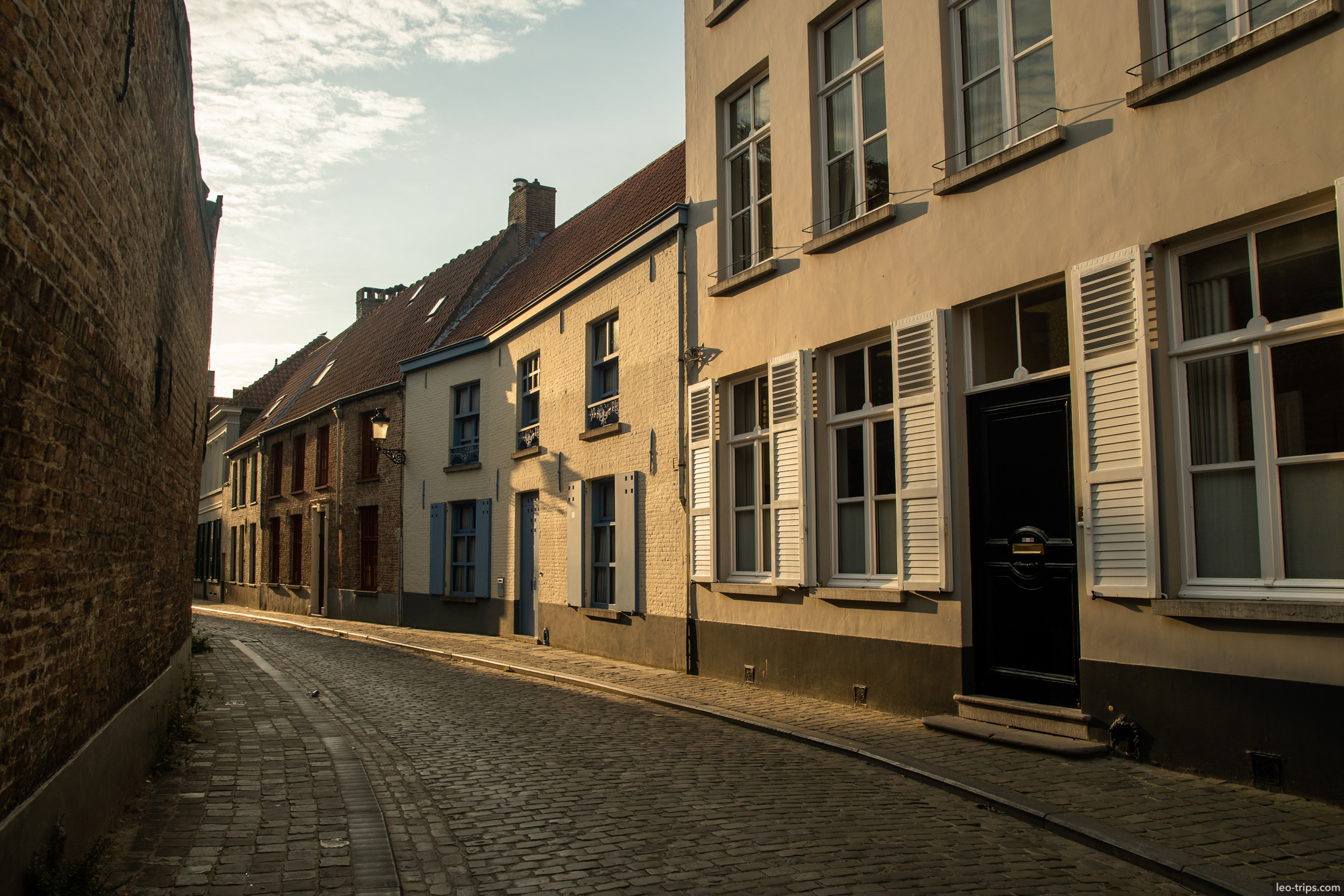 bruges quiet residential street morning light bruges