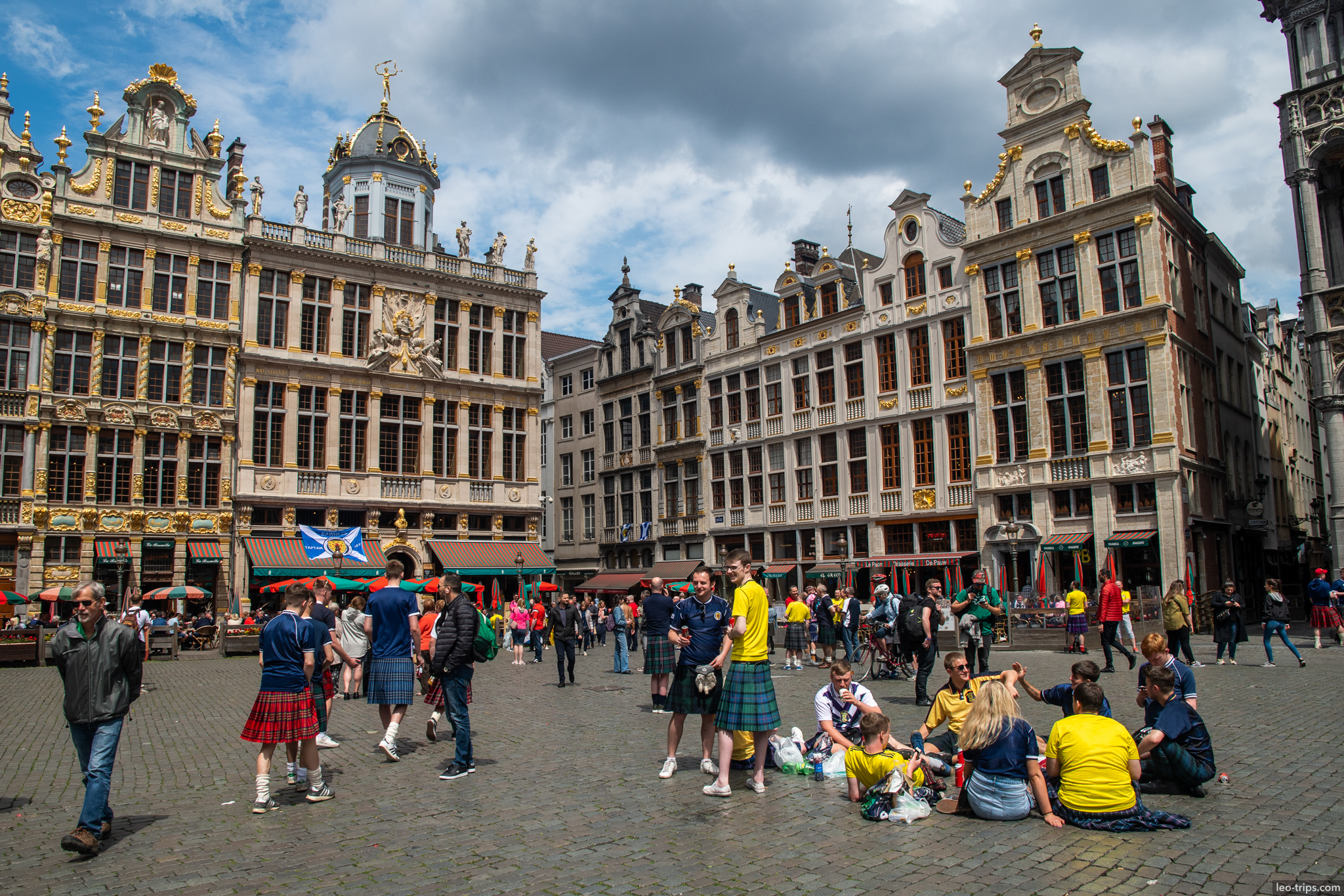 brussels grand place scottish fans brussels