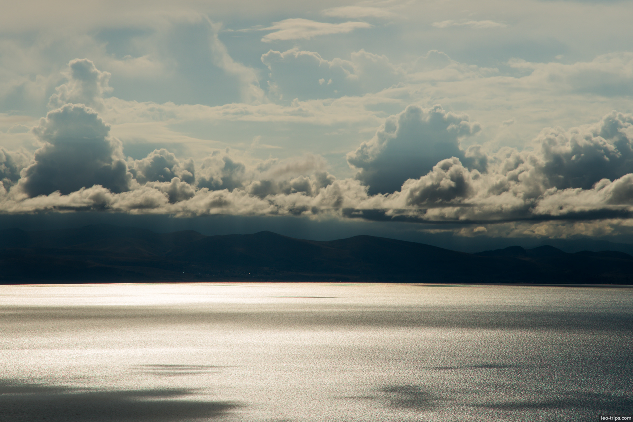 lake titicaca silver reflection storm copacabana