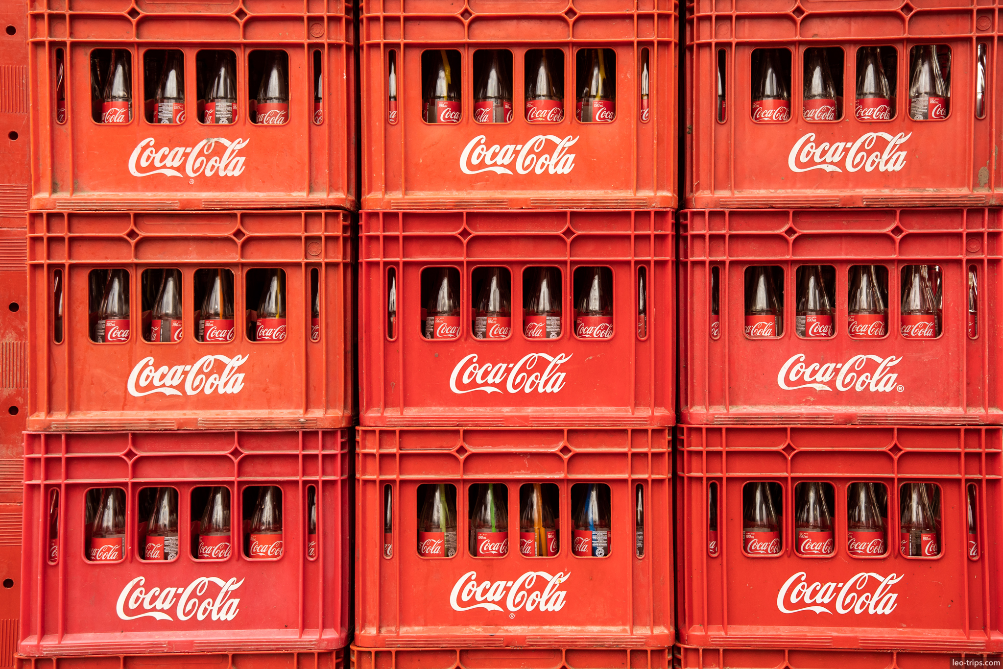 la paz coca cola bottles crates stacked la paz
