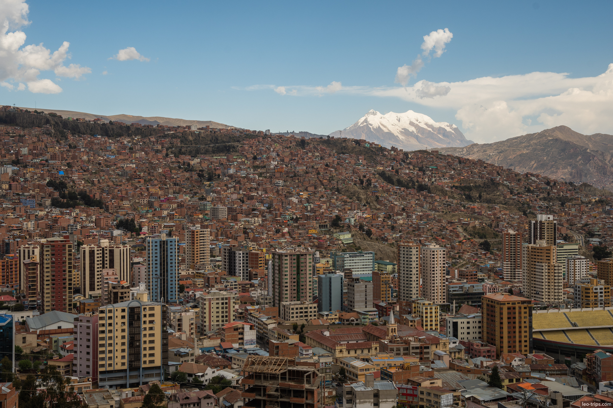 la paz downtown skyline illimani mountain la paz