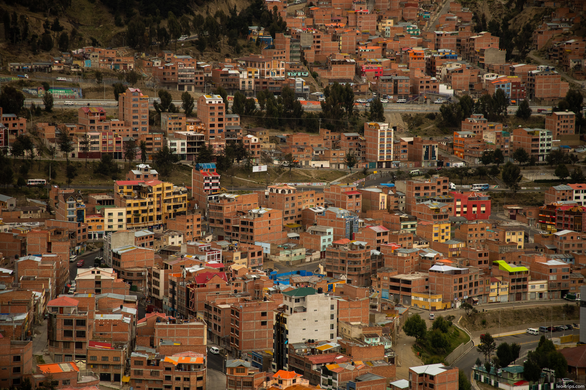 la paz el alto brick houses aerial closeup la paz