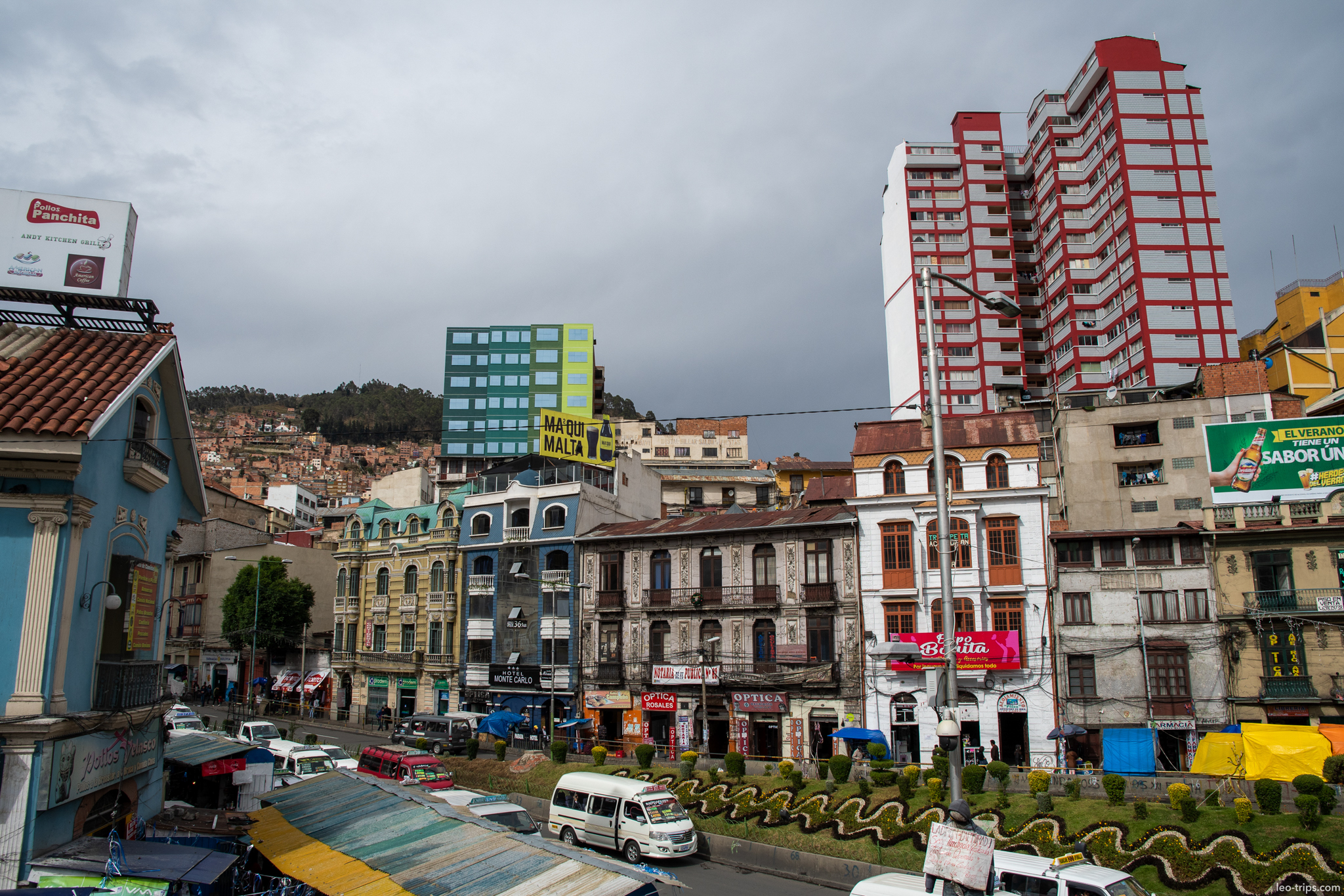 la paz old town colorful buildings street view la paz