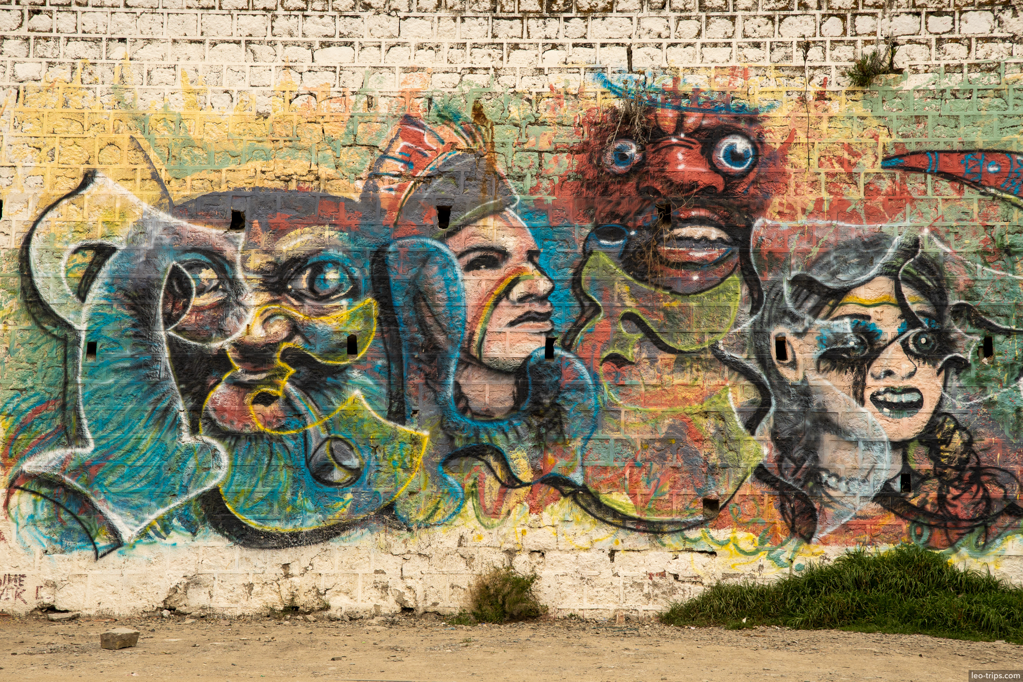 la paz street art mural surreal faces la paz