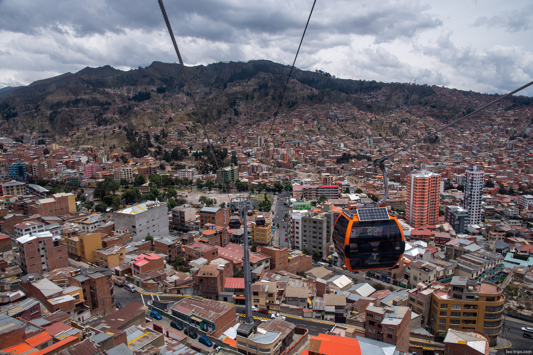 la paz teleferico orange cabin city aerial la paz