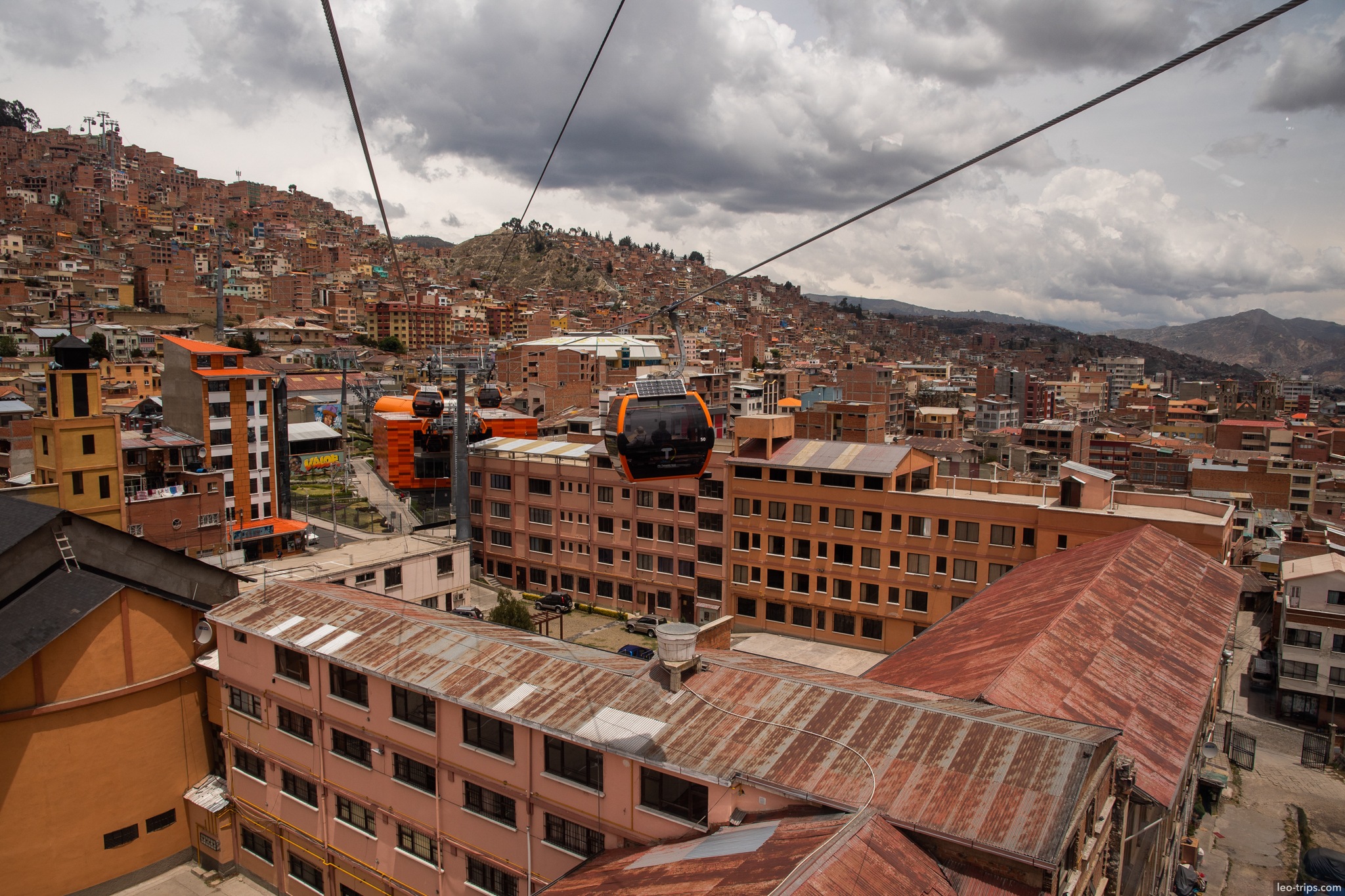 la paz teleferico orange line rooftops aerial la paz