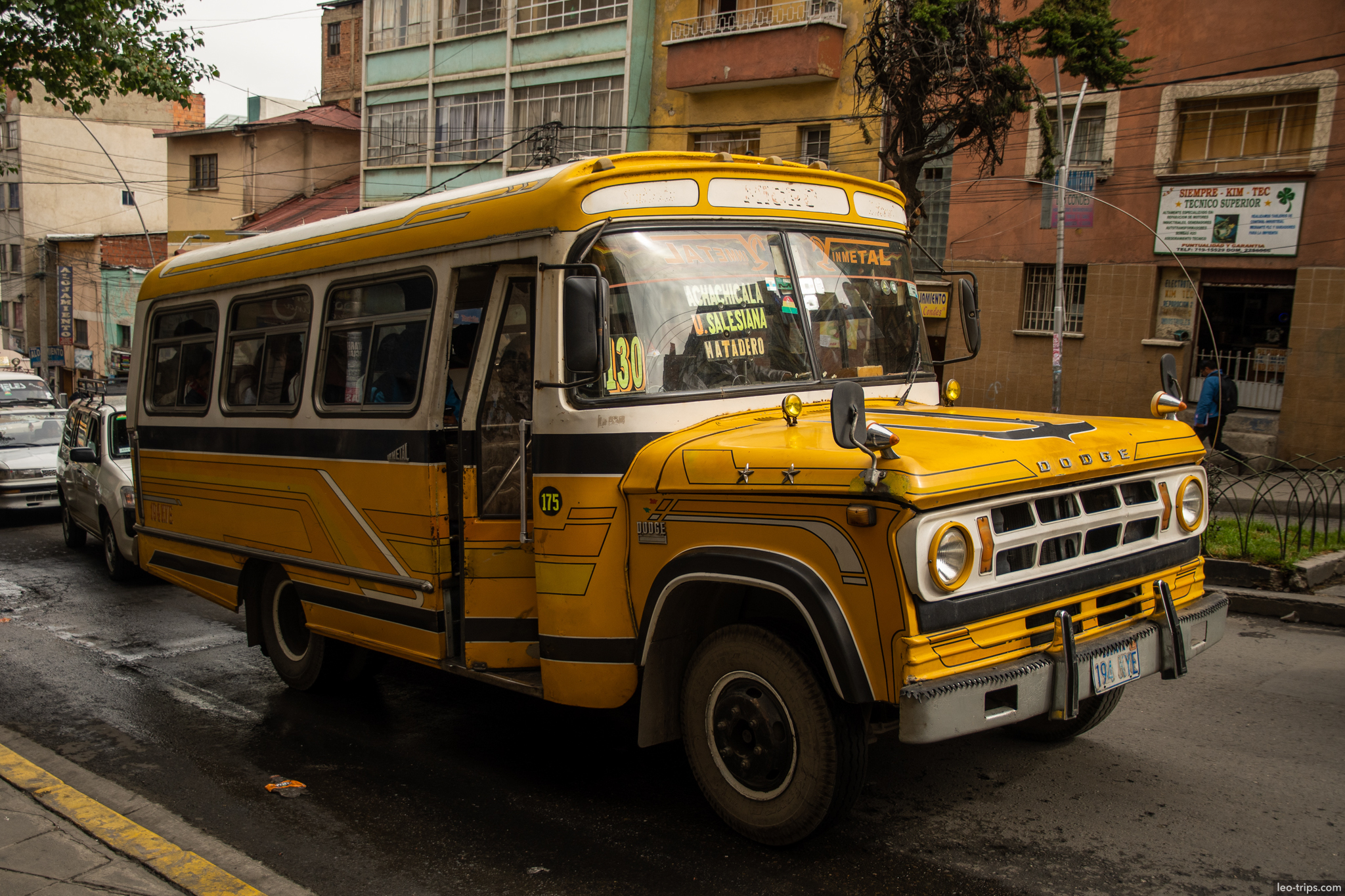 la paz yellow dodge city bus street la paz