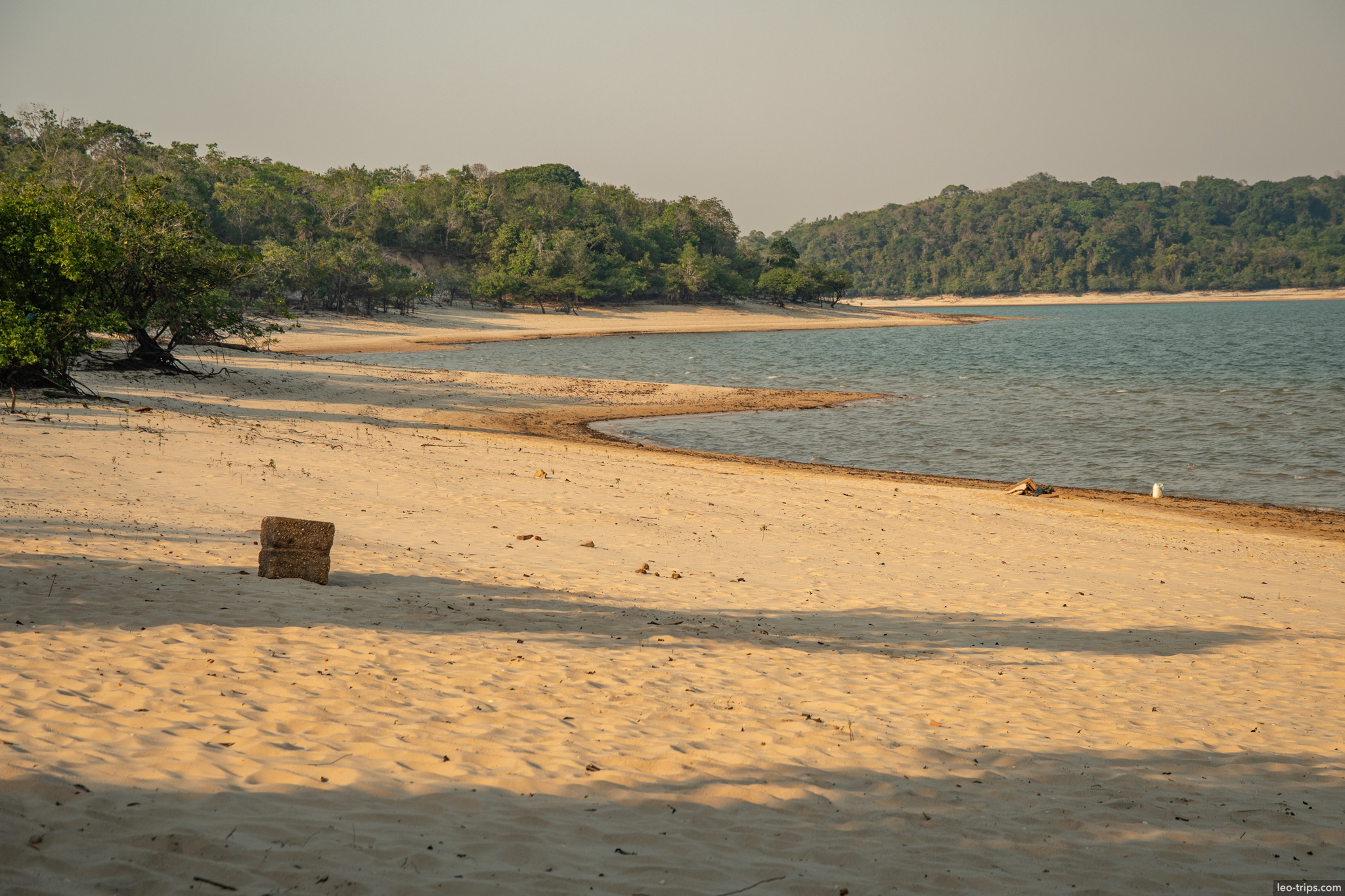 empty beach at sunset alter do chao