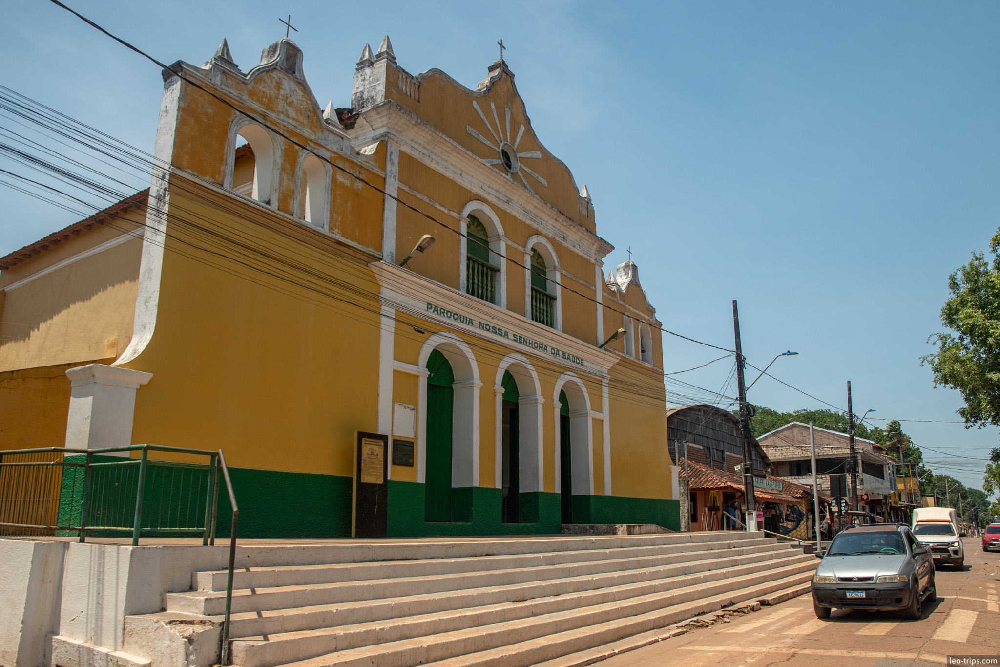 yellow church front stairs alter do chao