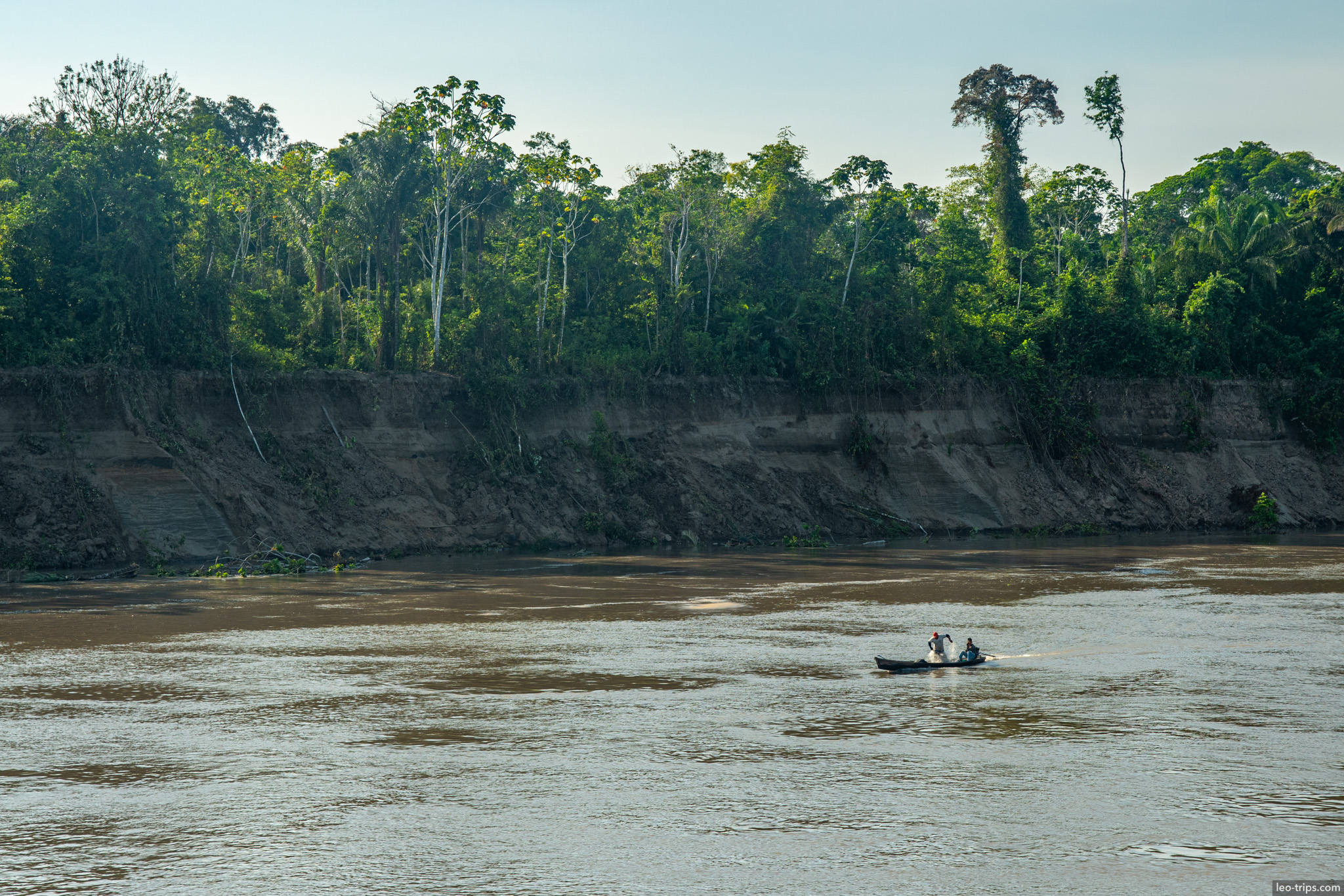amazon river landscape with boat amazon river