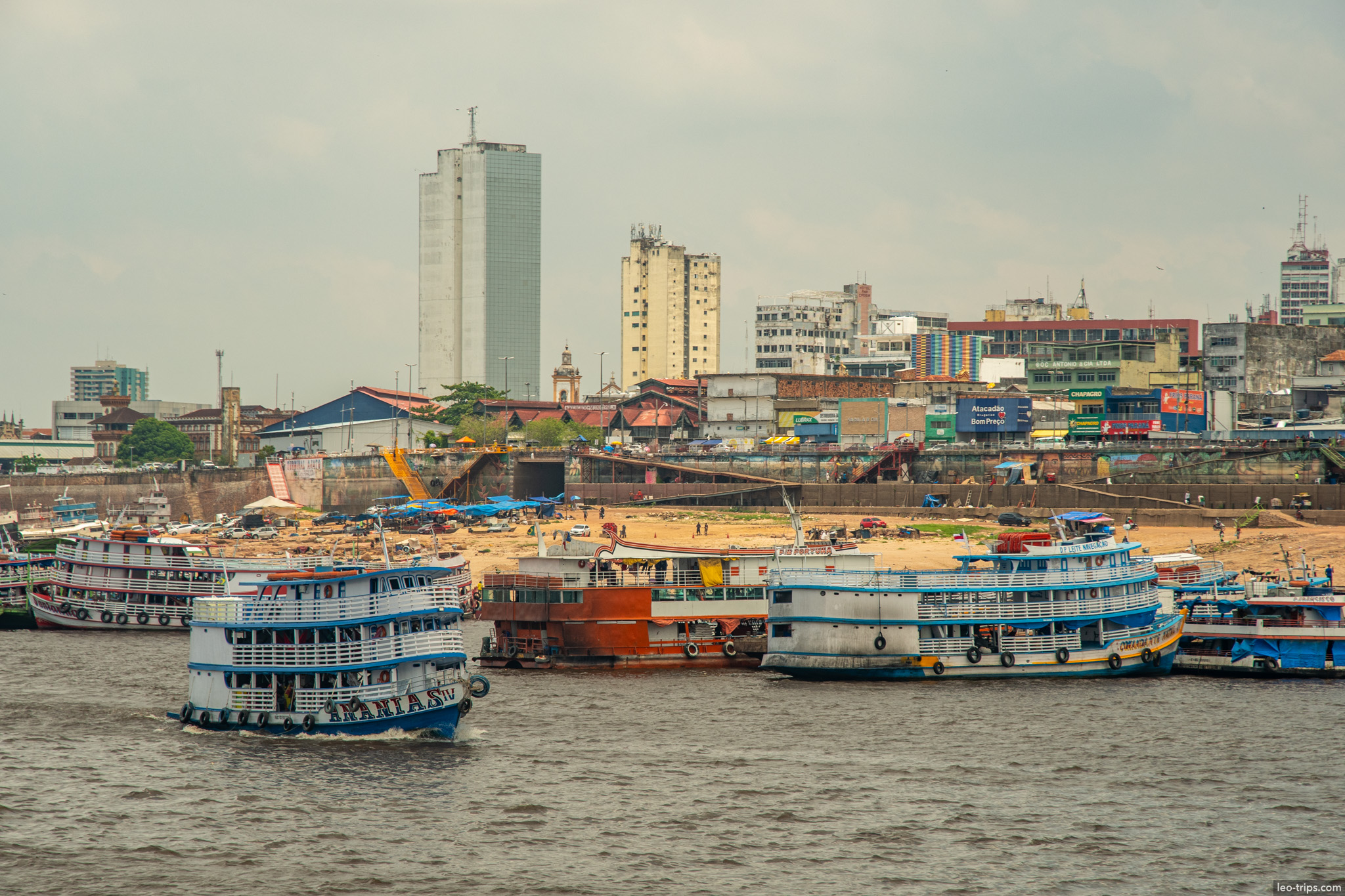 busy amazon river port amazon river