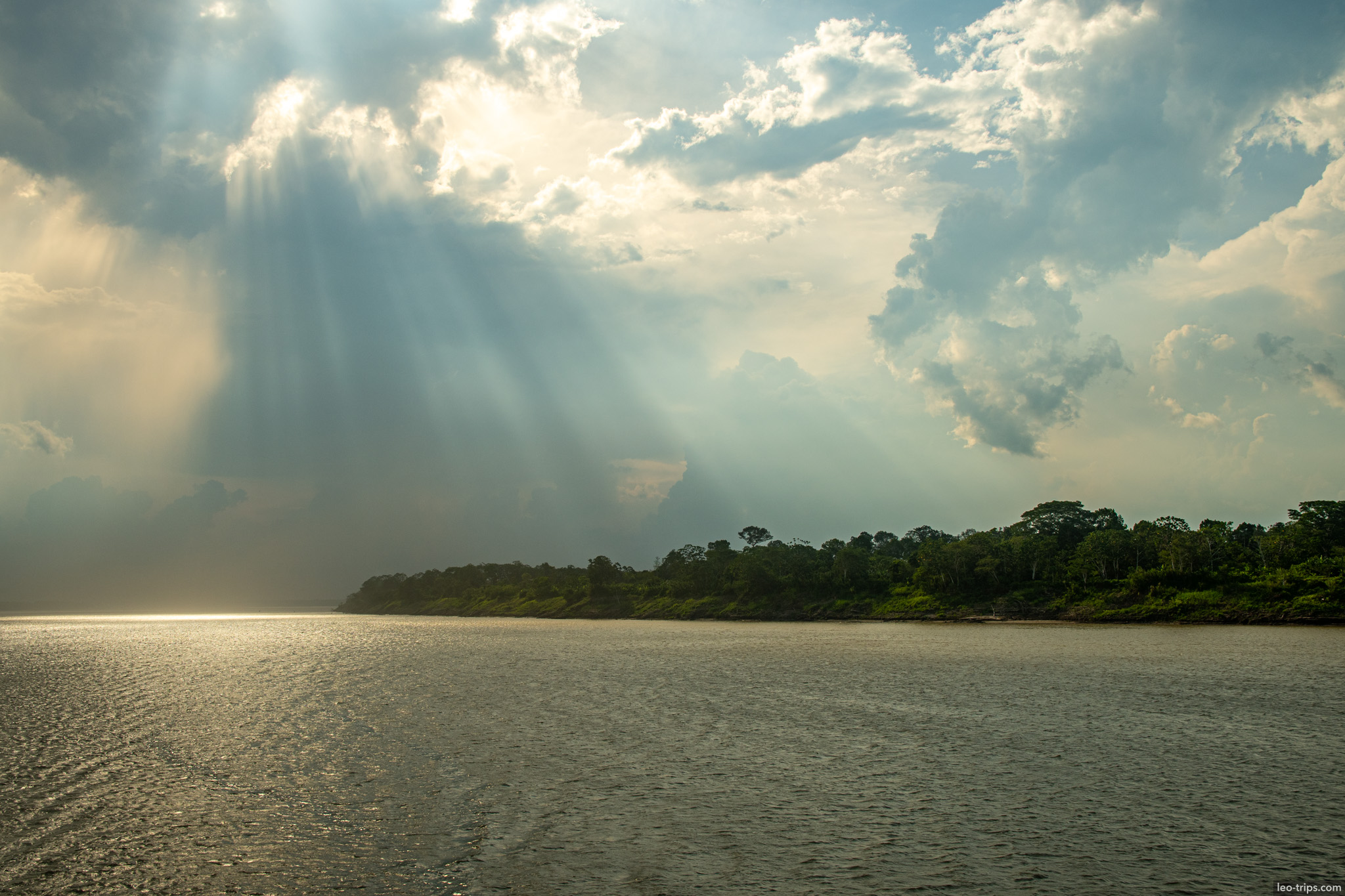 cloudy sky over river amazon river