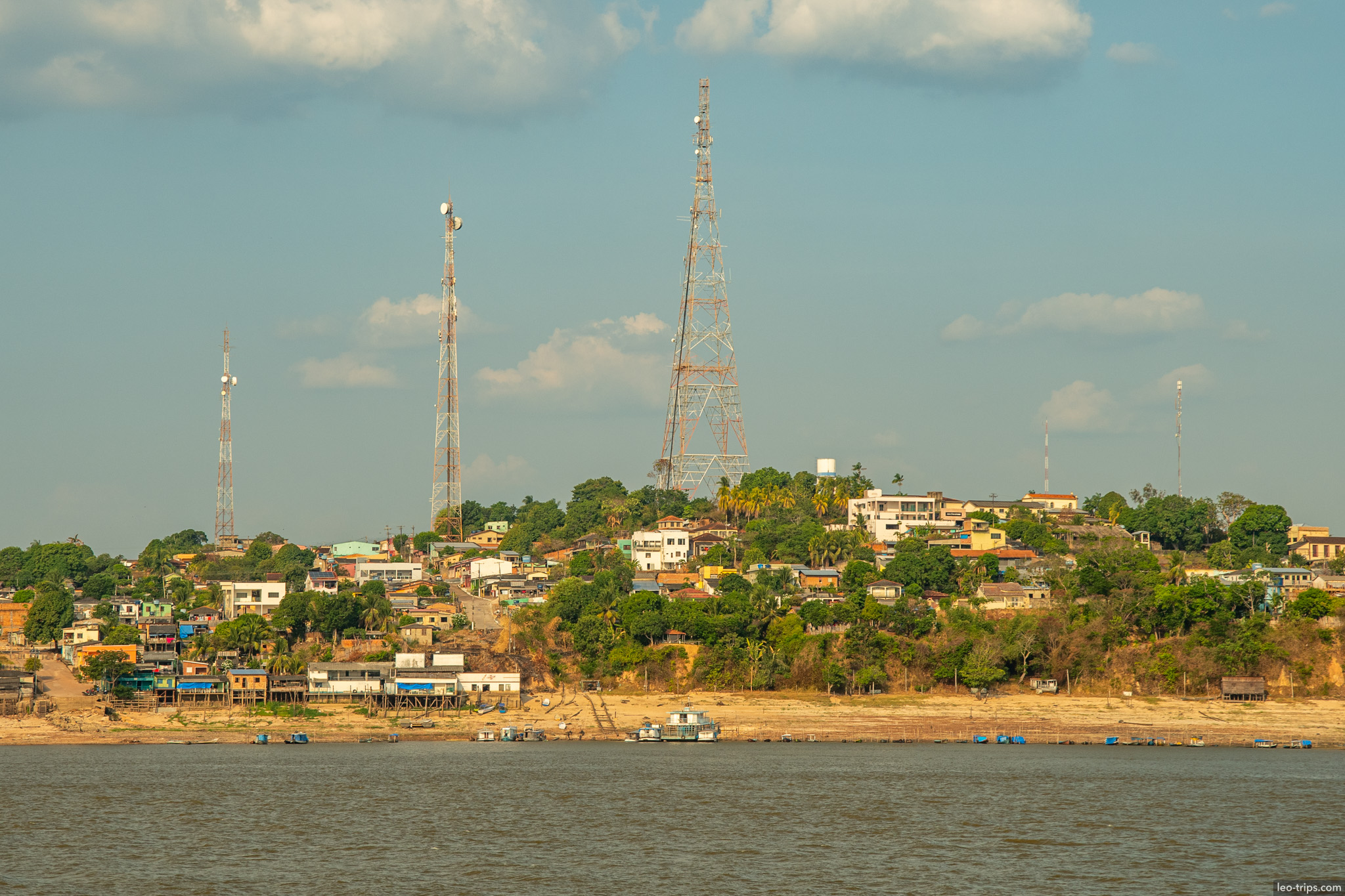 colorful riverfront town amazon river