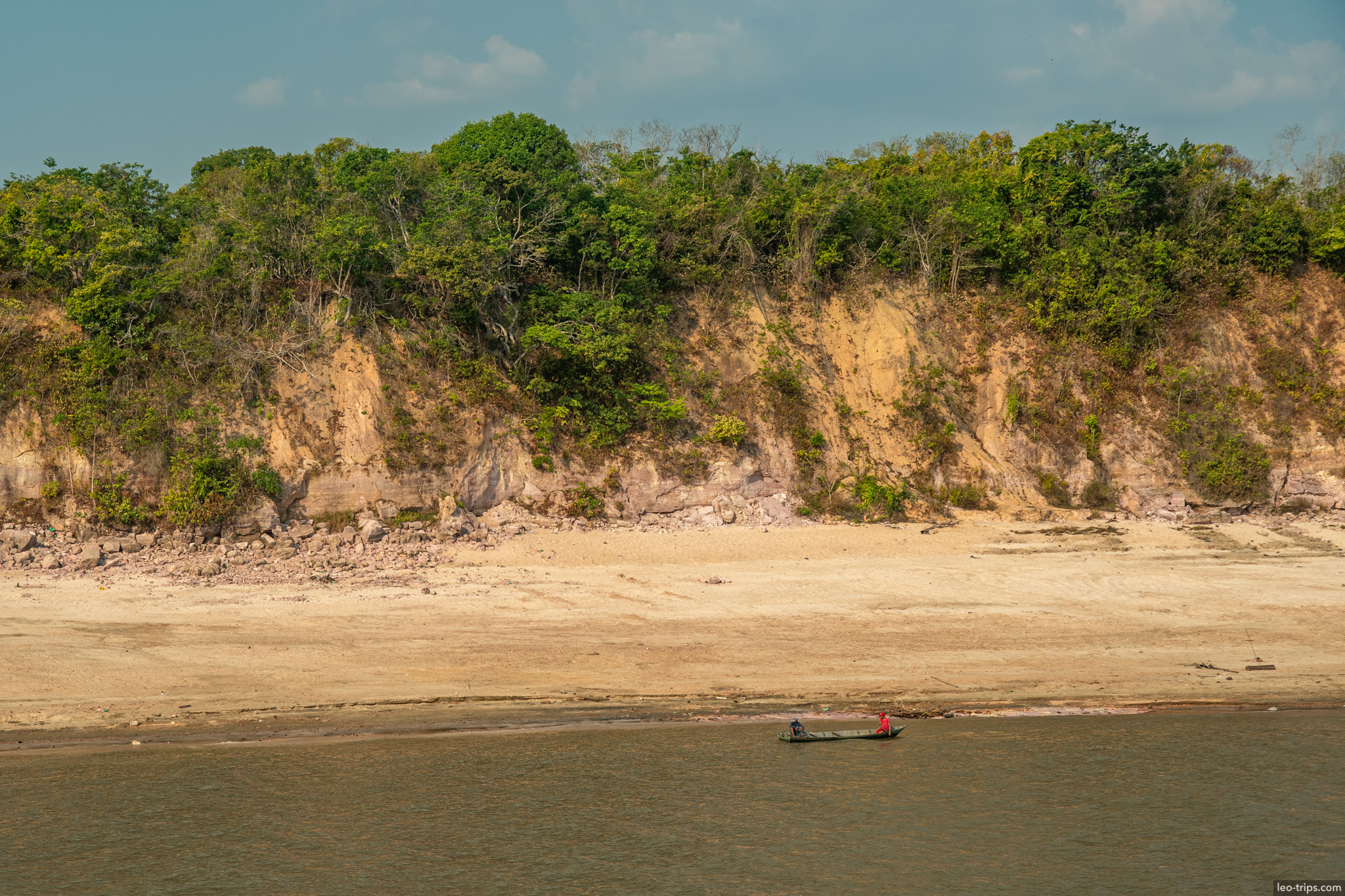 eroded cliffs and trees amazon river