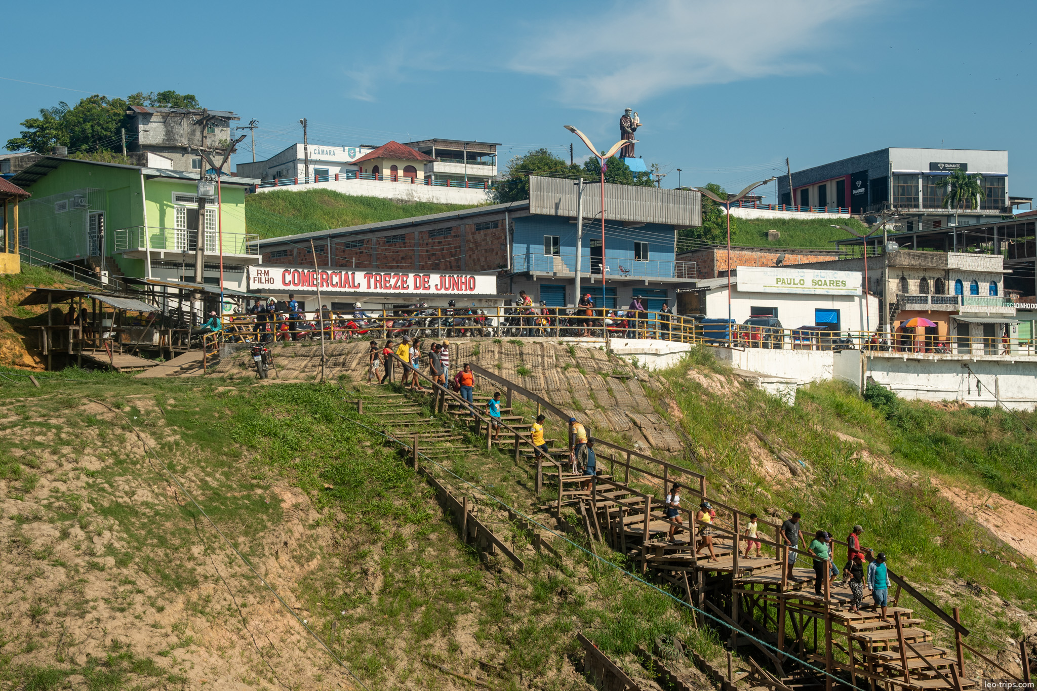 people gathering santo antonio amazon river