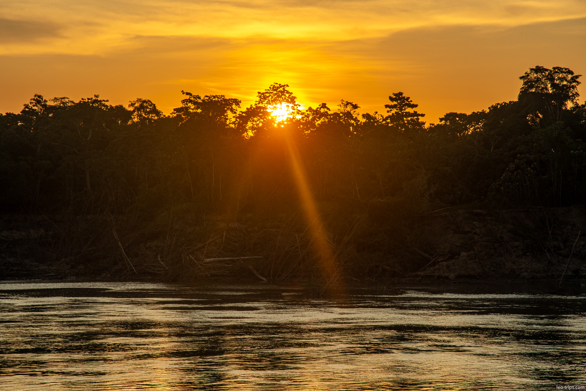 sunset over amazon rainforest amazon river