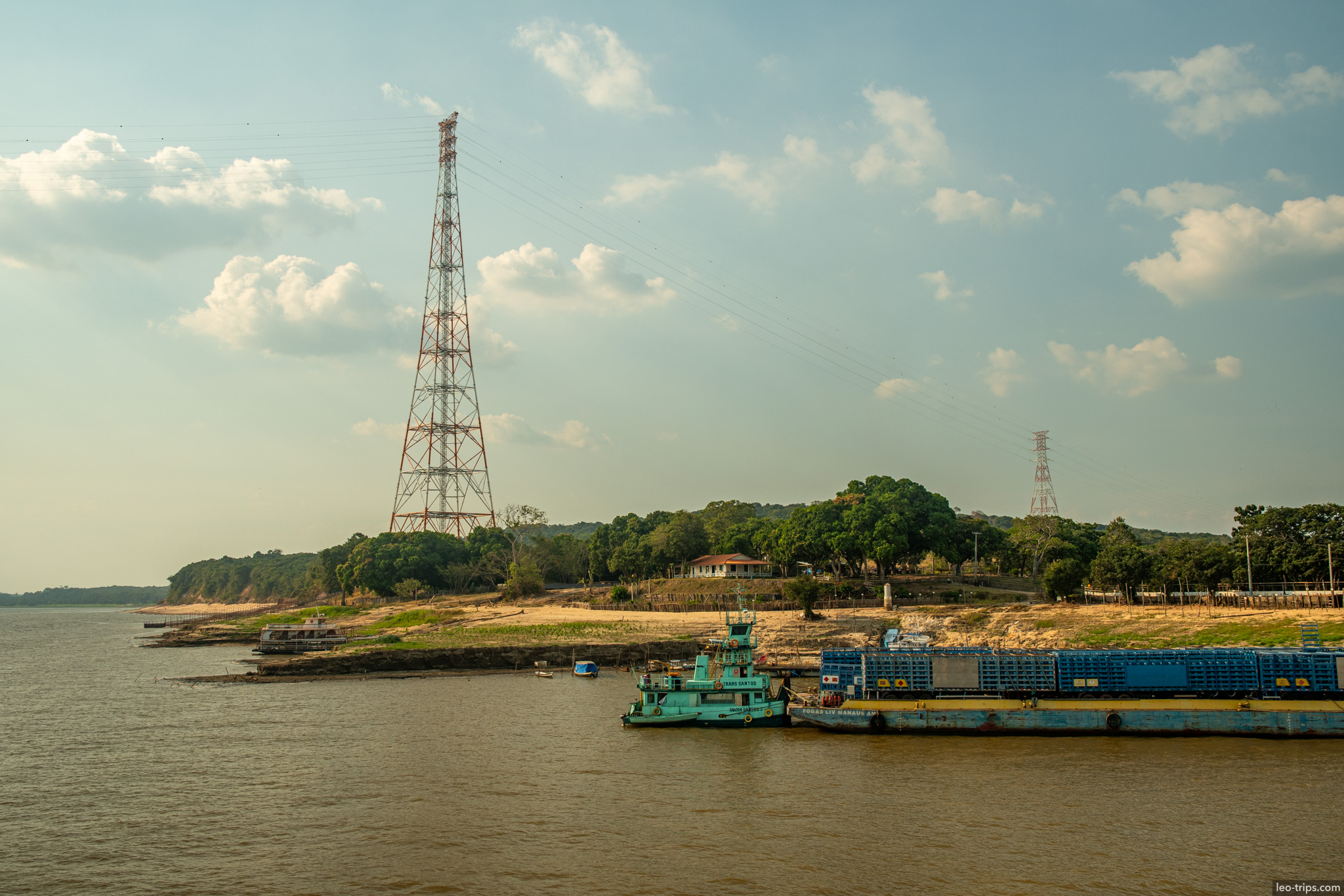 tugboat and barge amazon river