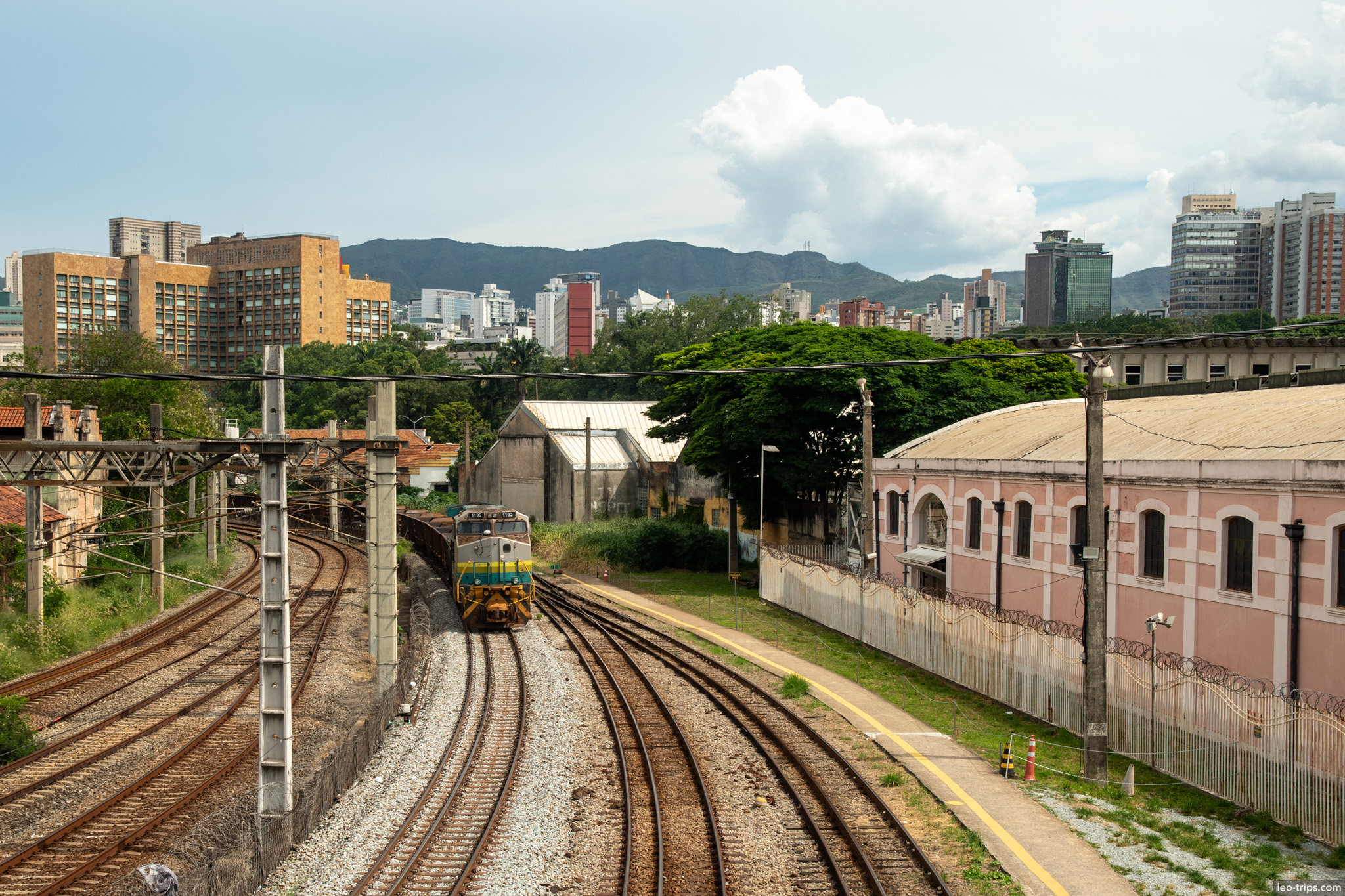 freight train tracks serra do curral view belo horizonte