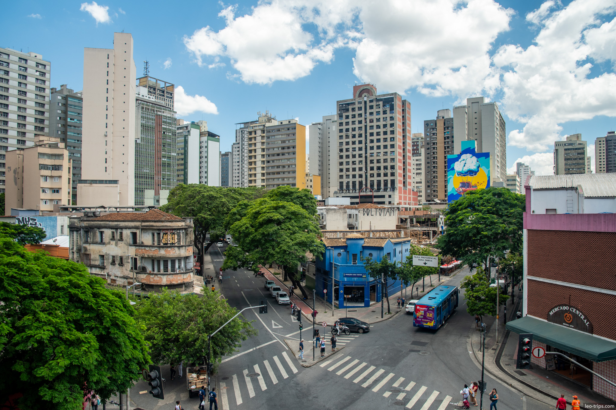 mercado central corner skyline street view belo horizonte