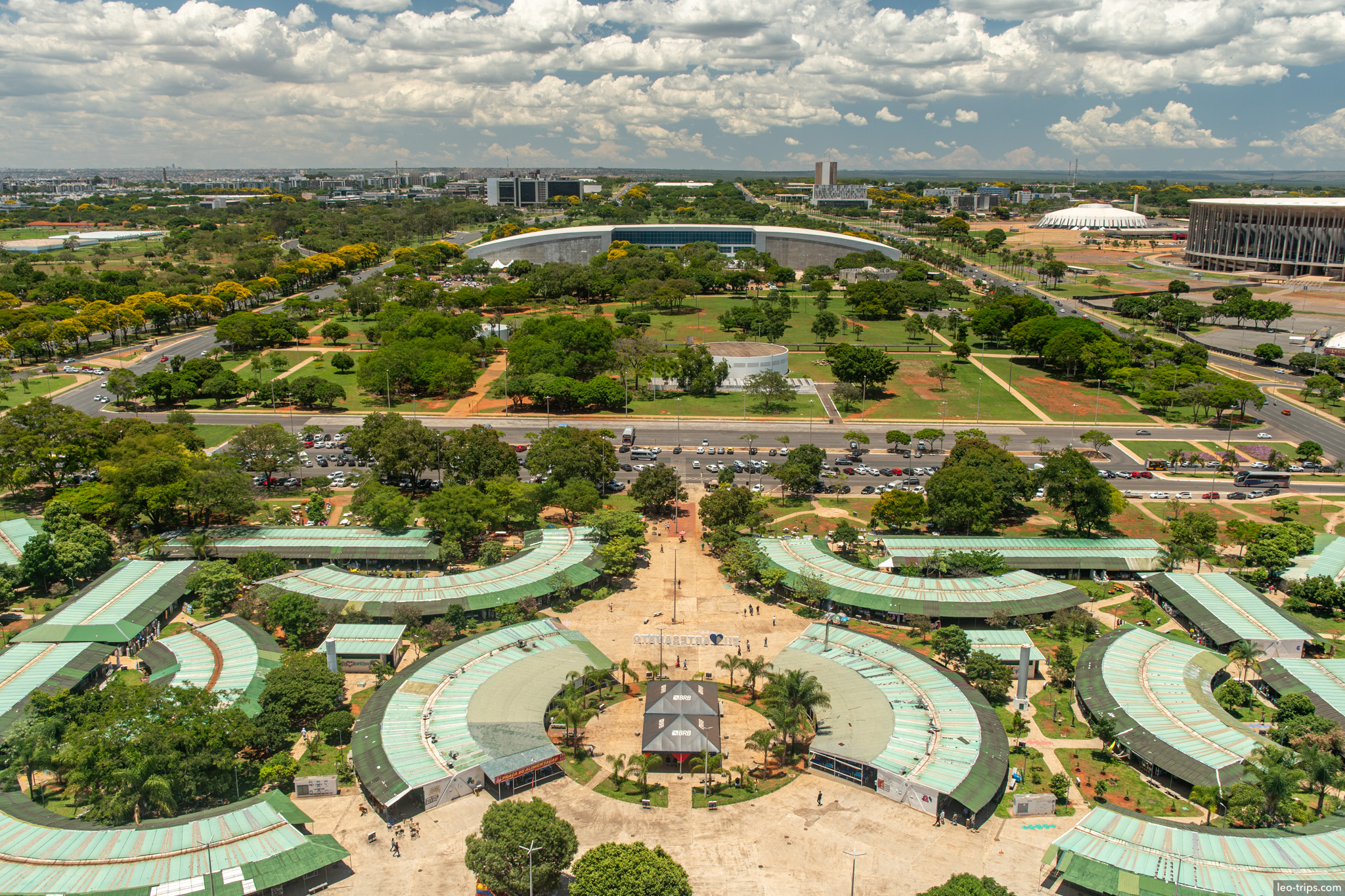 aerial view feira da torre convention center stadium brasilia