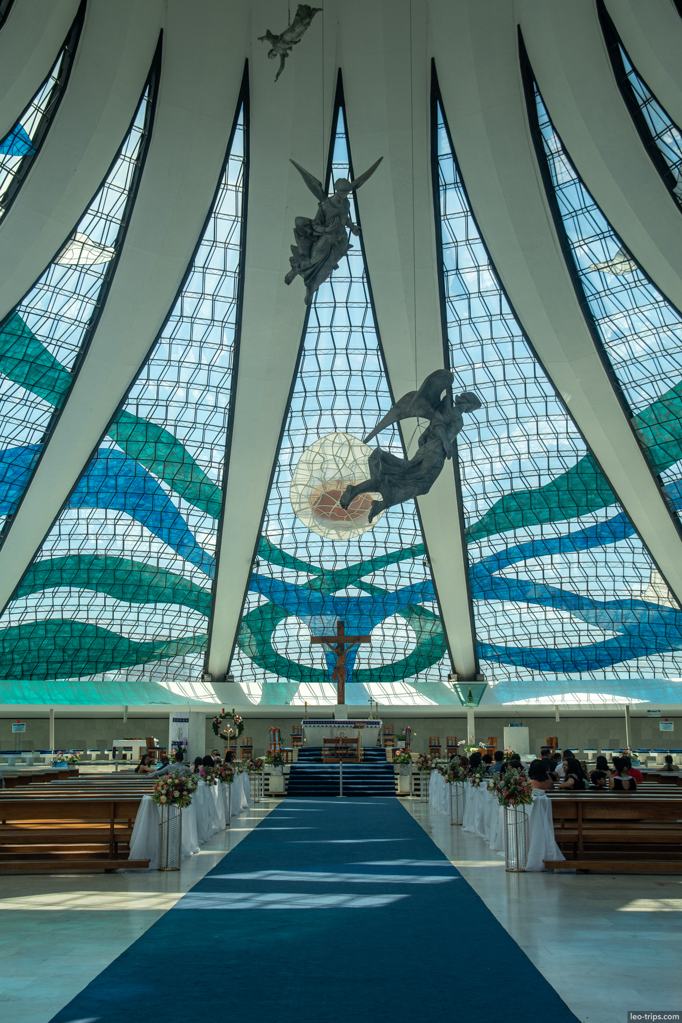 brasilia cathedral interior angels stained glass brasilia
