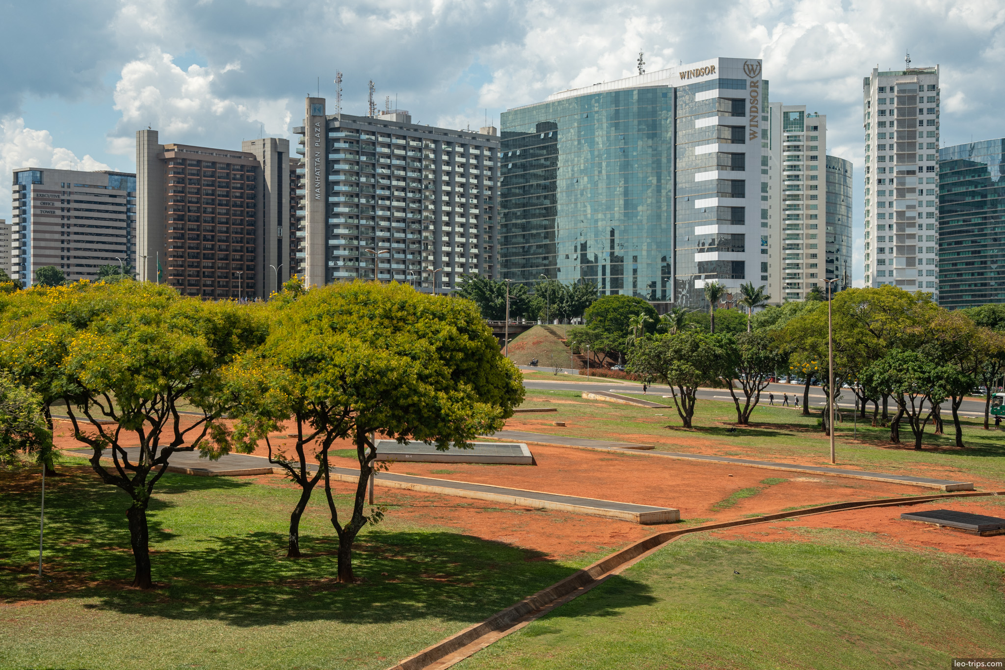 hotel sector skyline yellow flowering trees brasilia