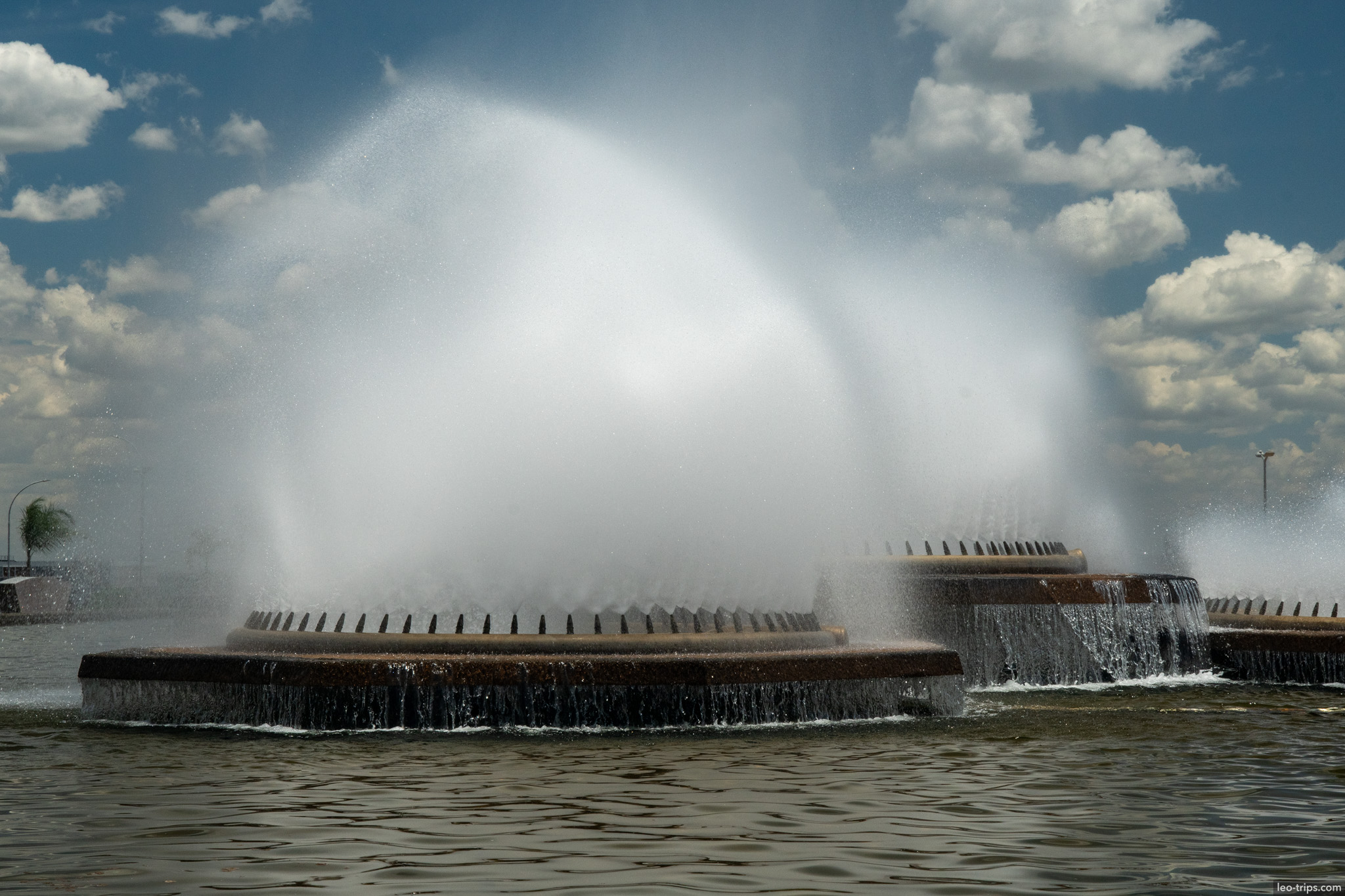 tv tower fountain water spray close up brasilia