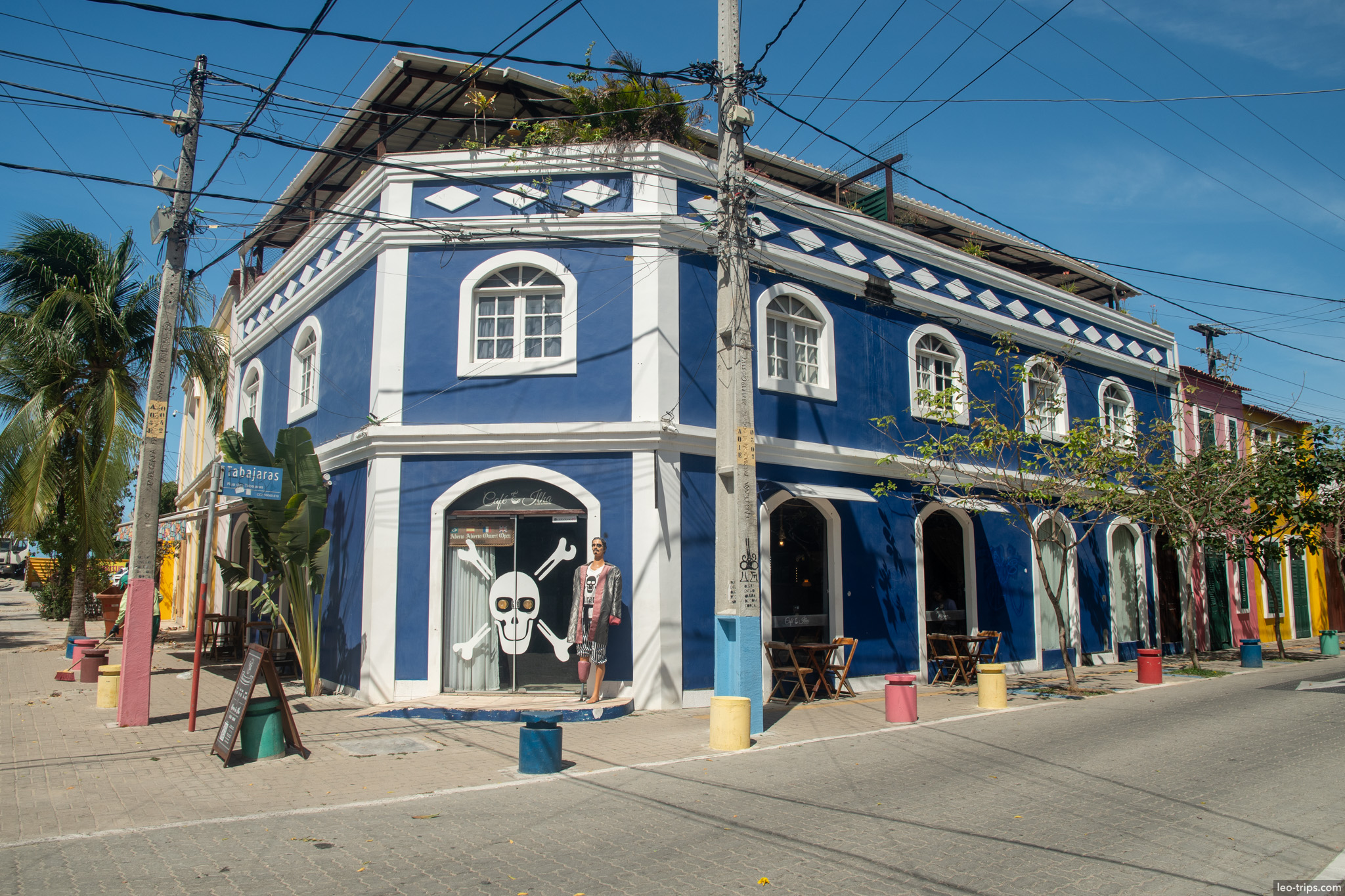 blue colonial corner building praia de iracema fortaleza fortaleza