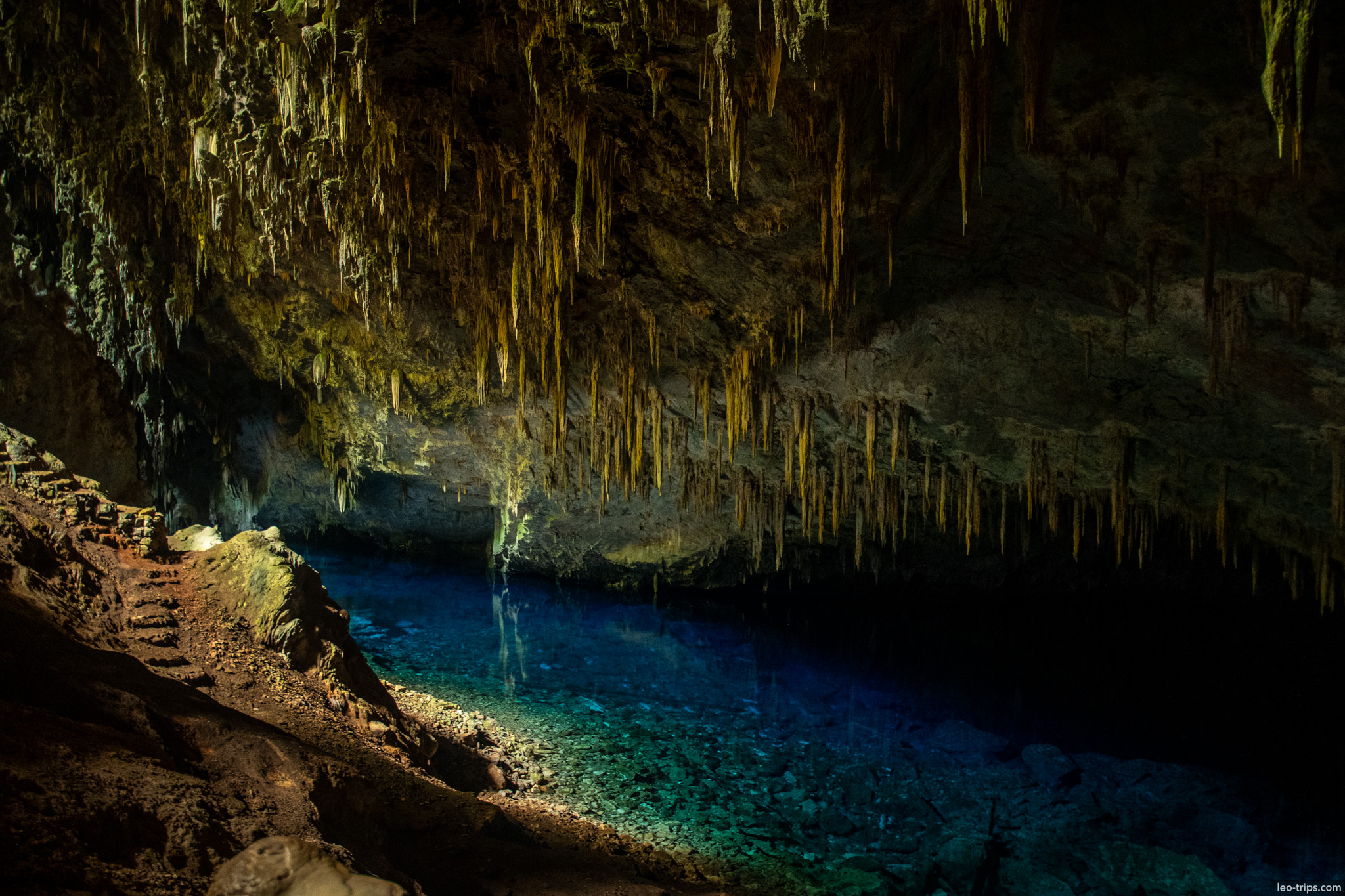 glowing blue lake under stalactites gruta do lago azul gruta do lago azul