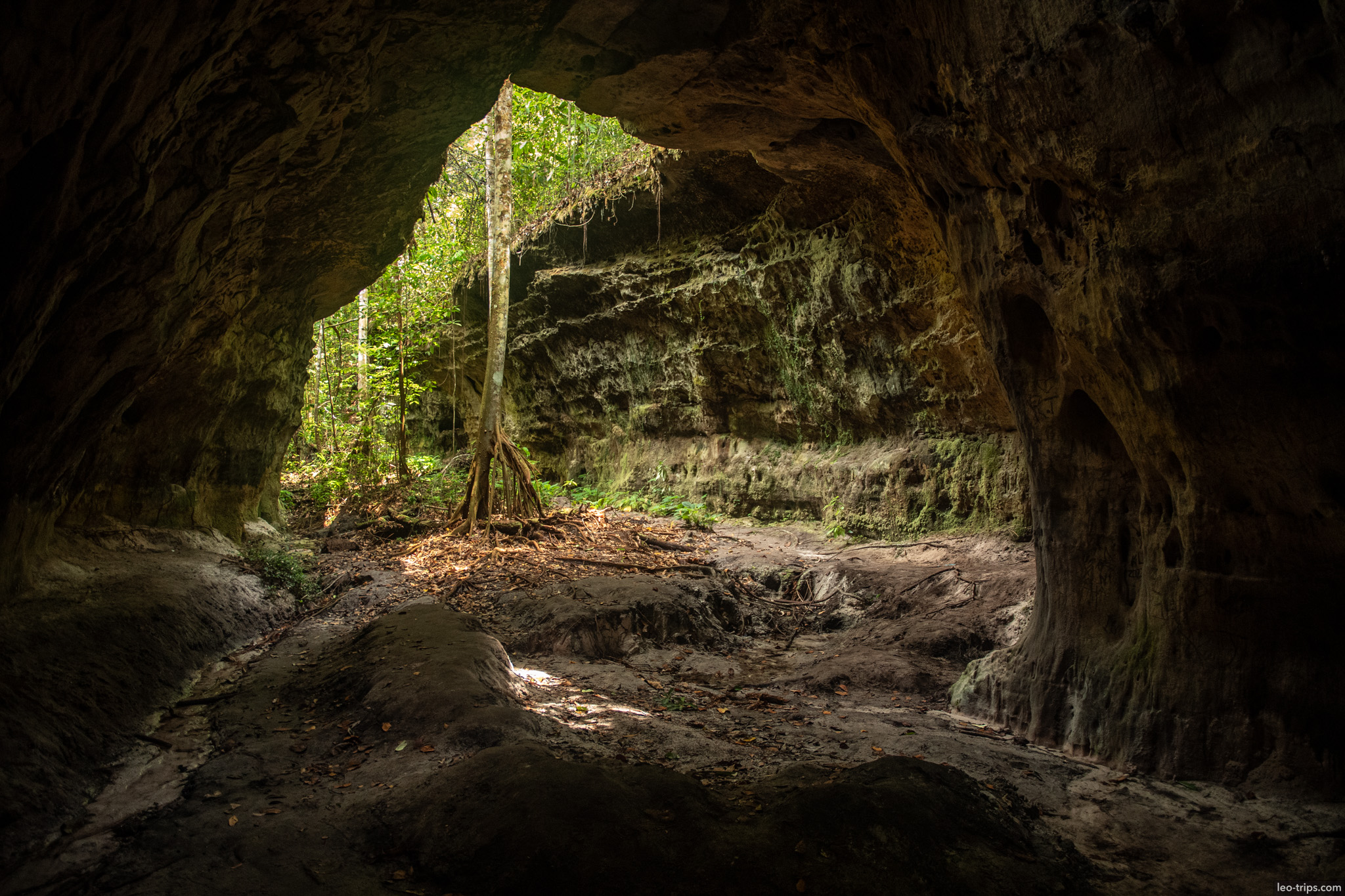 cave exit green vegetation iracema waterfalls