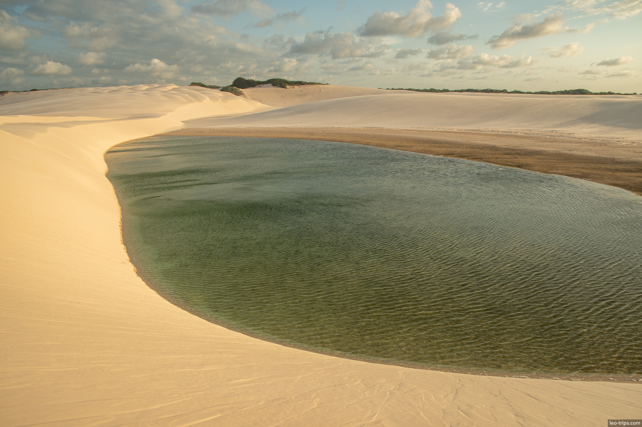 emerald lagoon white sand lencois lencois maranhenses