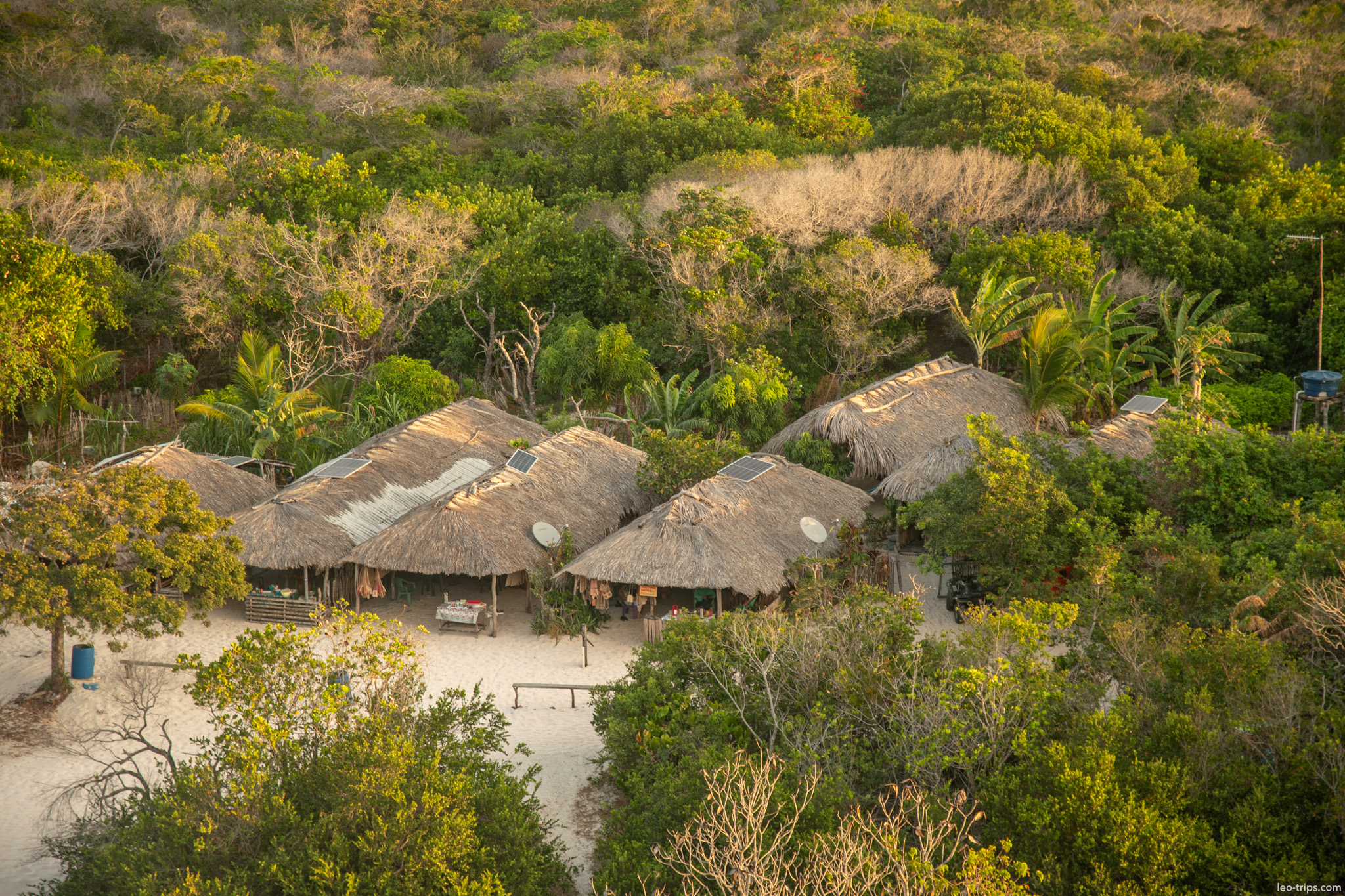 thatched huts village aerial lencois lencois maranhenses