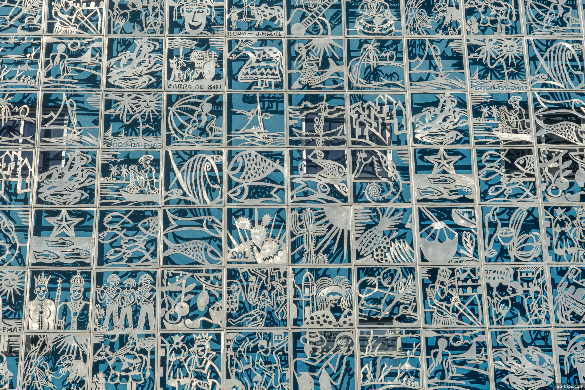 decorative blue tile folk art panel maceio