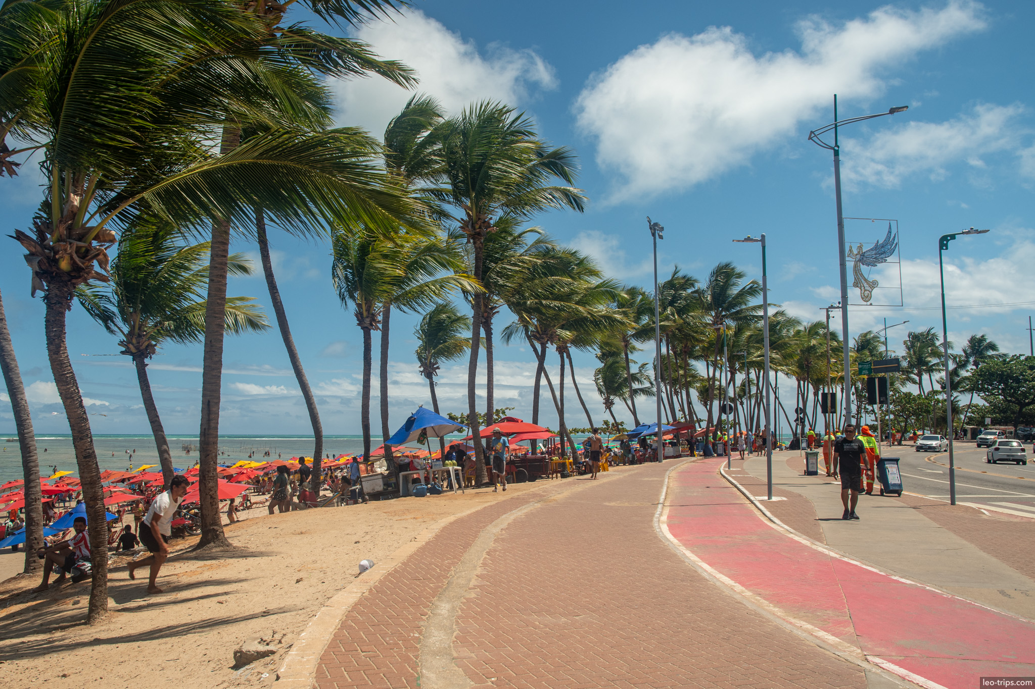 maceio beachfront promenade bike path palms maceio