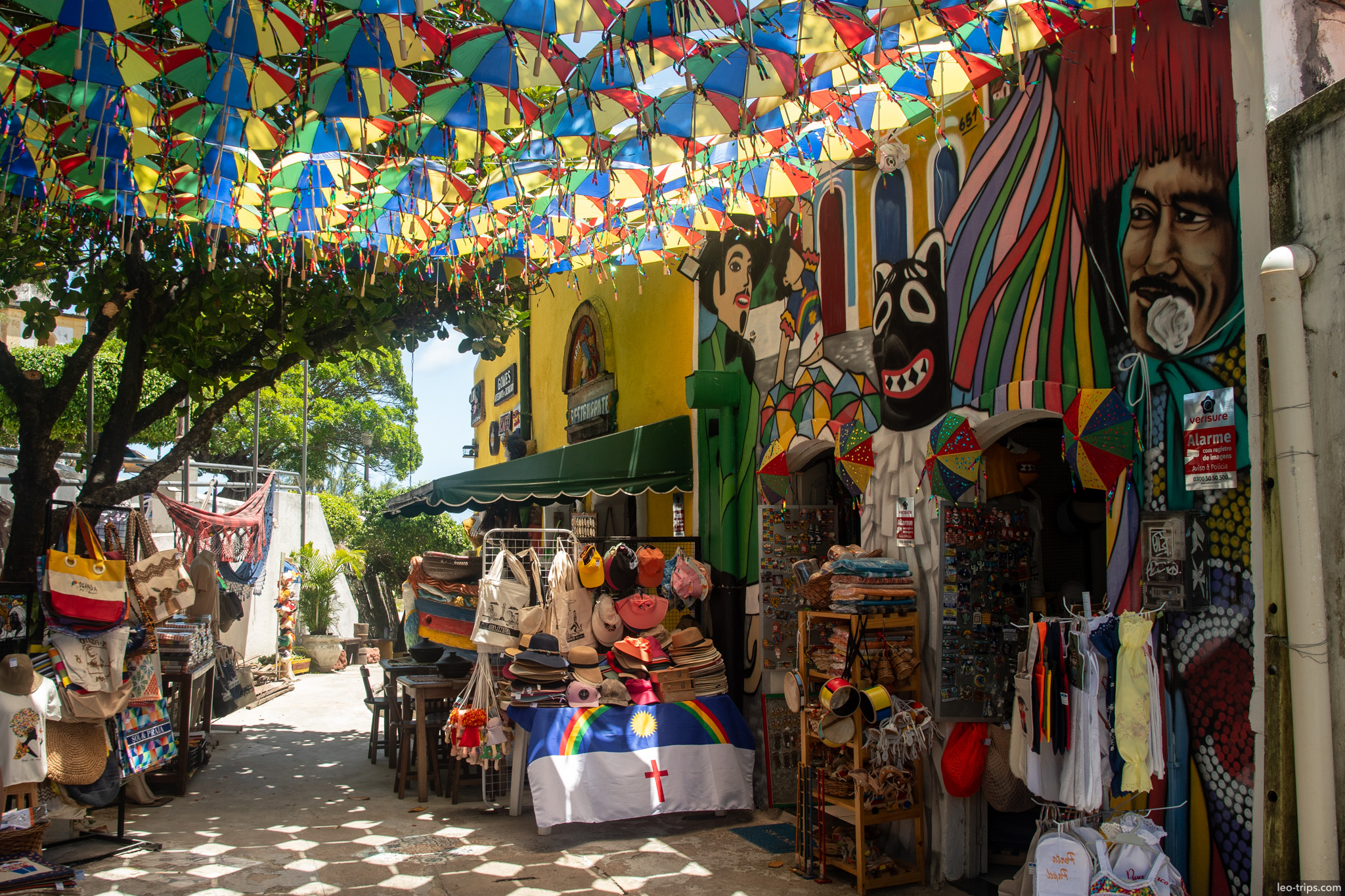colorful souvenir market mini umbrellas carnival murals olinda olinda