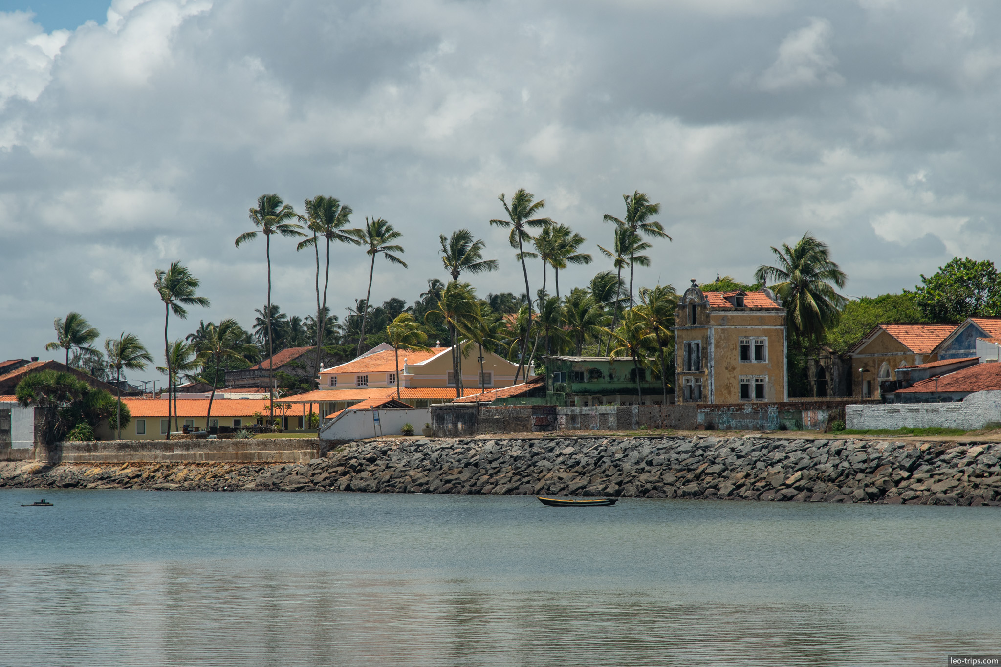 historic colonial mansion across river palm trees olinda olinda