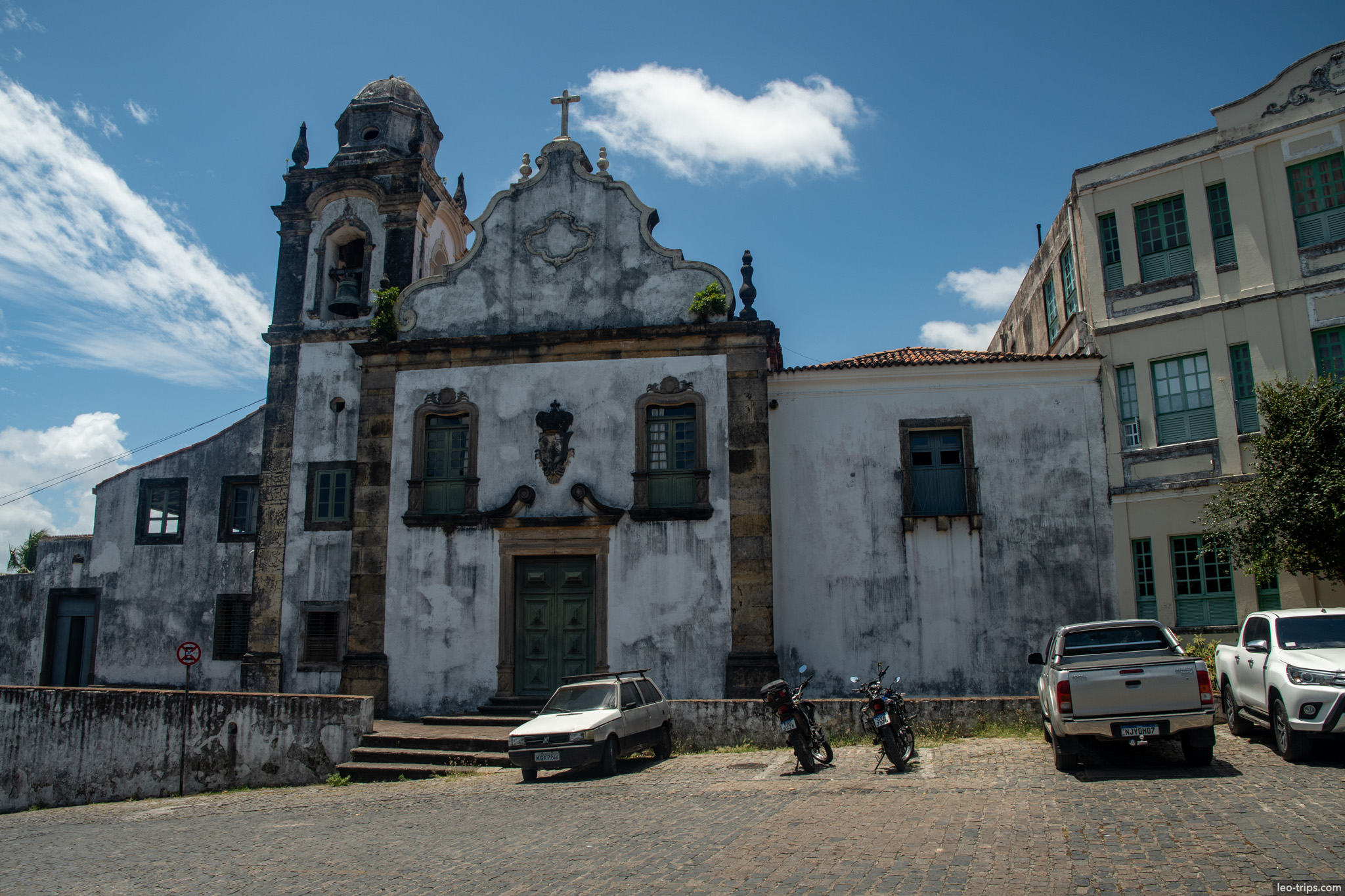 small baroque church cobblestone square olinda olinda