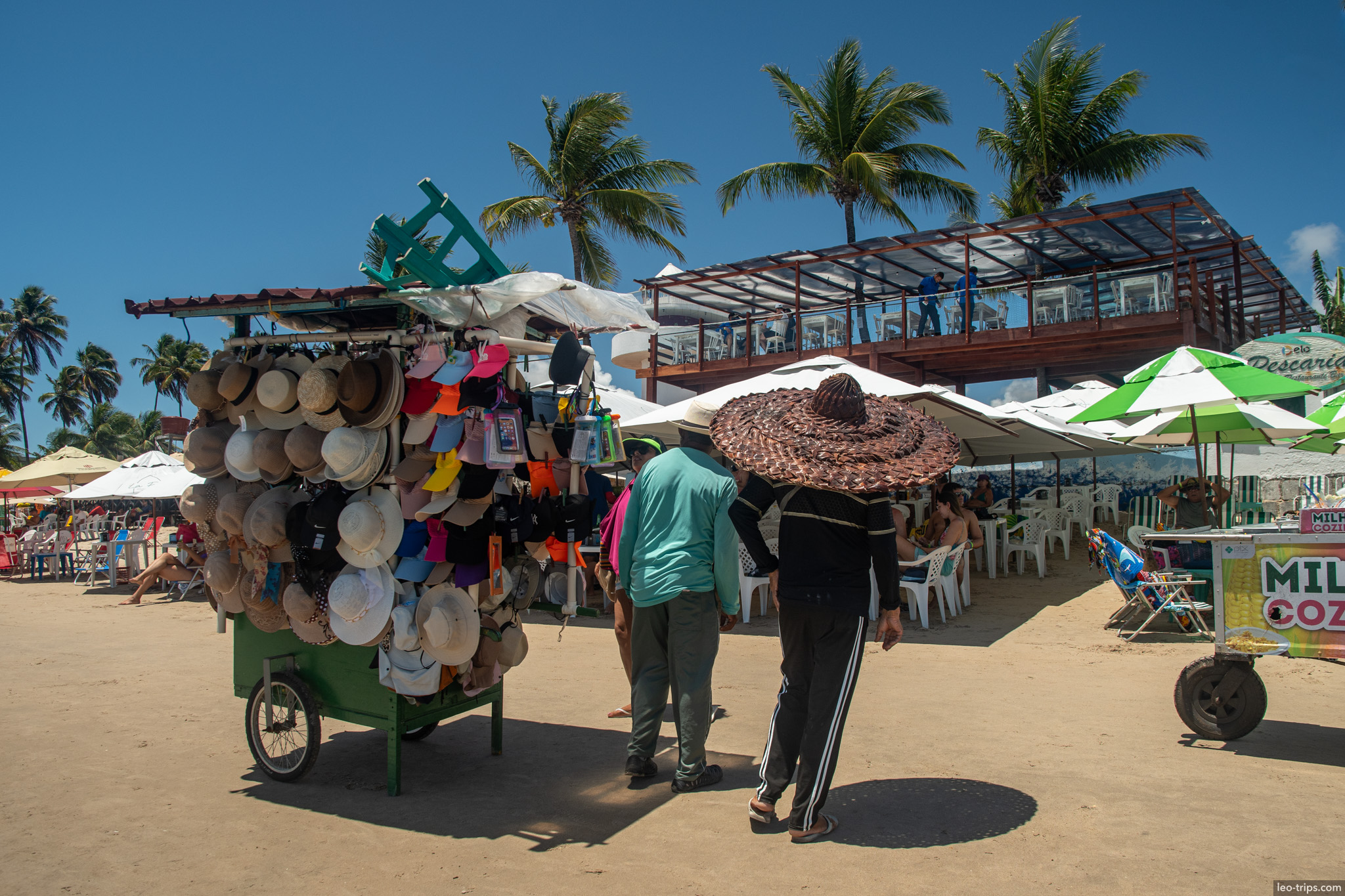 beach hat vendor cart porto de galinhas porto de galinhas