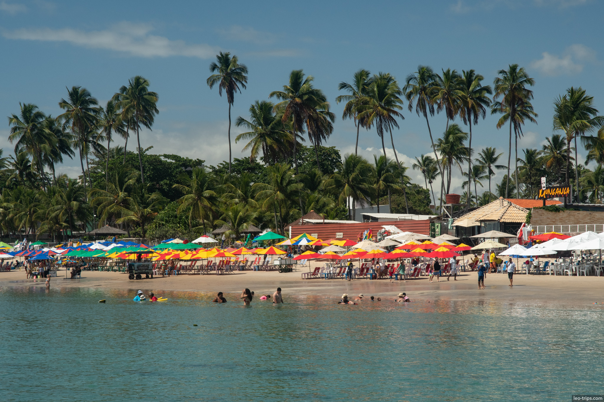 porto de galinhas beach colorful umbrellas porto de galinhas