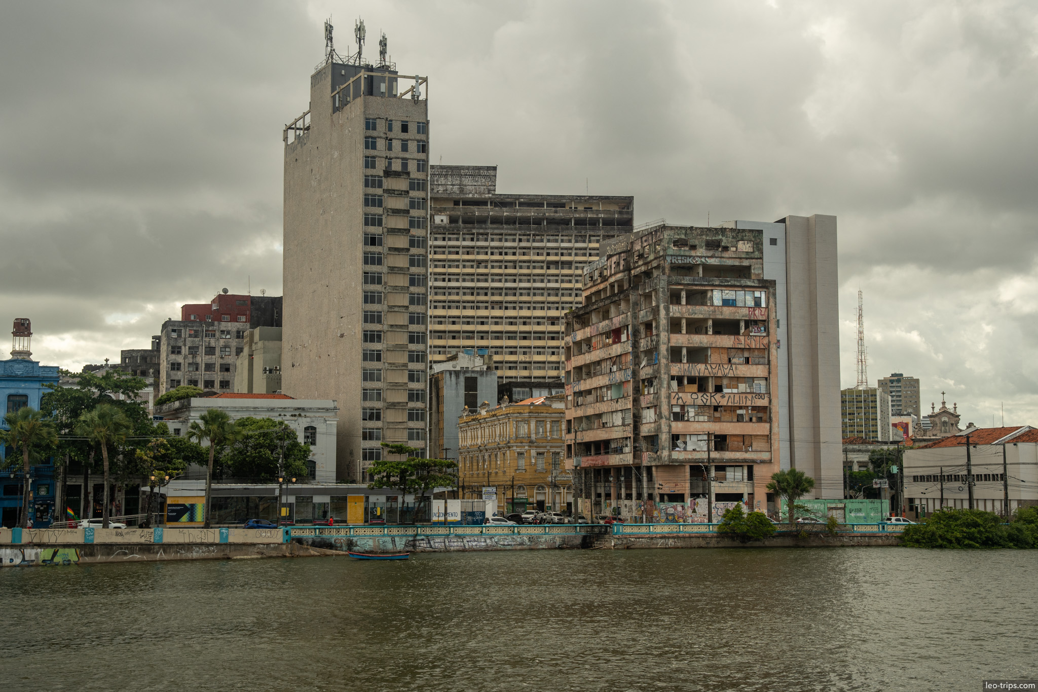 abandoned buildings capibaribe river cloudy recife recife