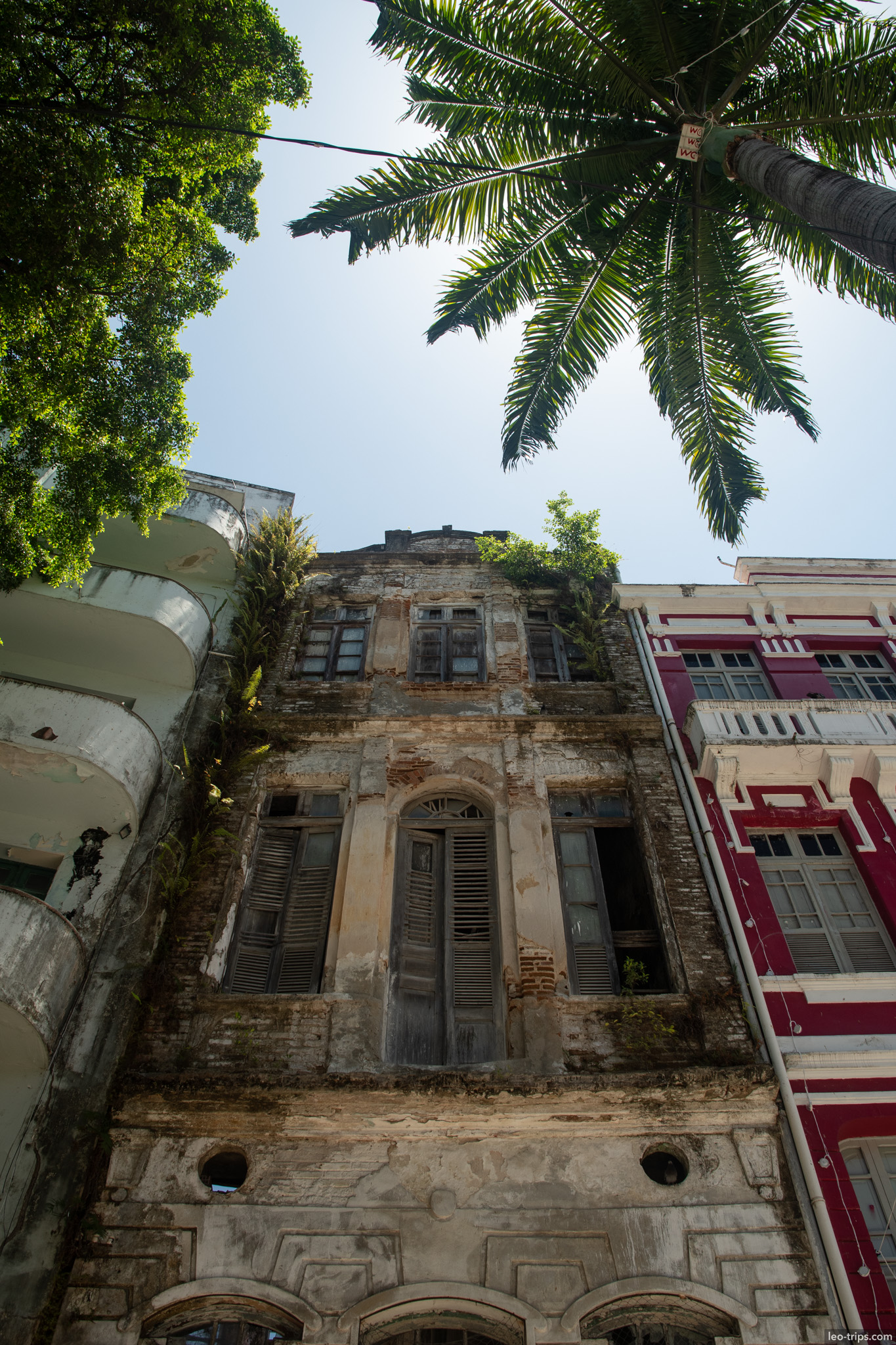 abandoned colonial building recife antigo upward view recife