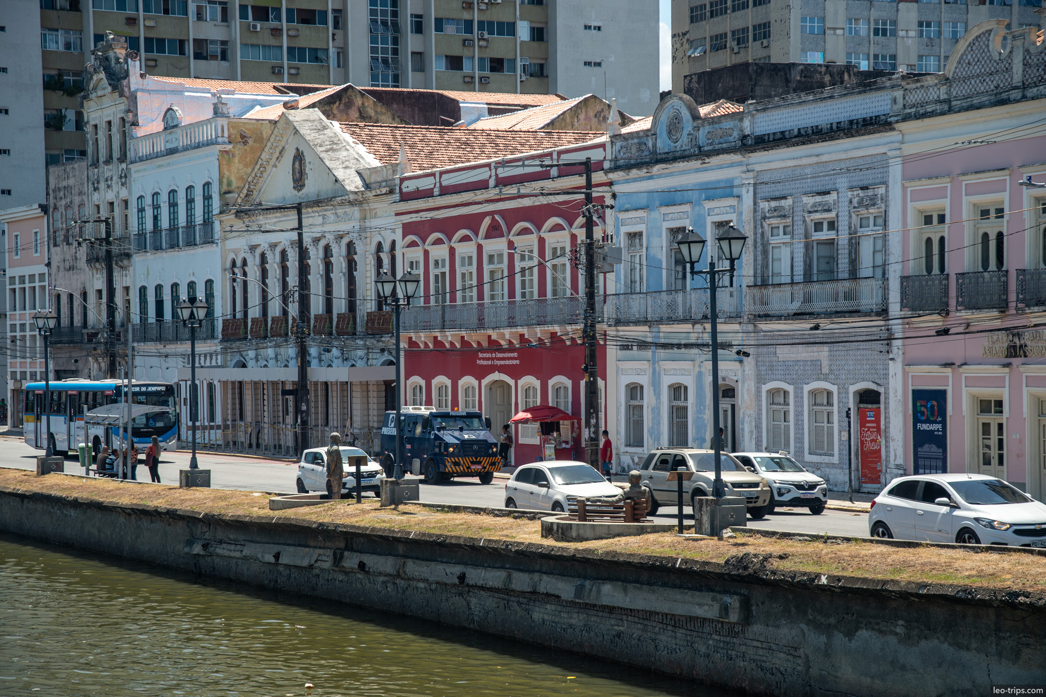 colonial waterfront facades capibaribe river recife recife
