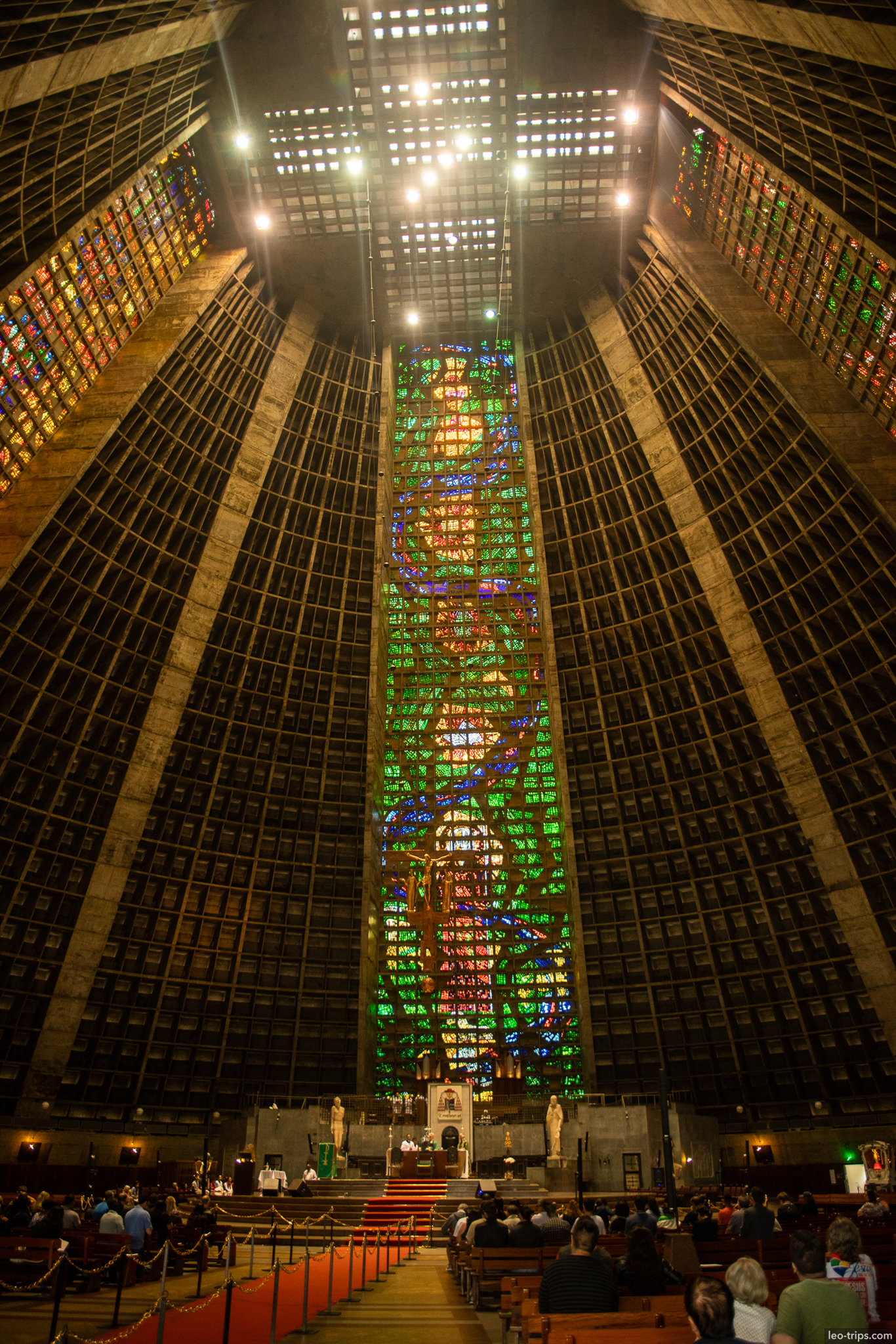 catedral metropolitana sao sebastiao interior stained glass rio de janeiro