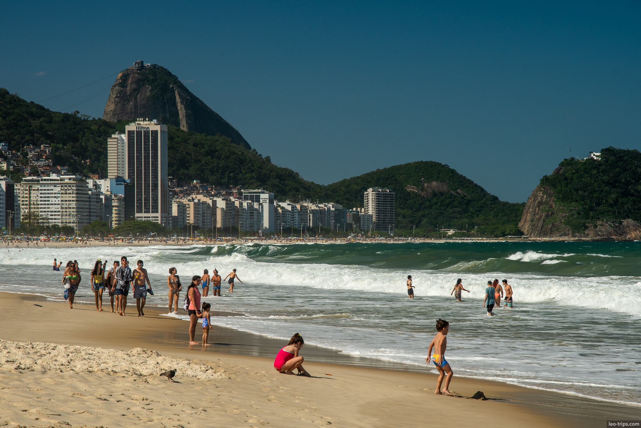 copacabana beach sugarloaf mountain swimmers rio de janeiro